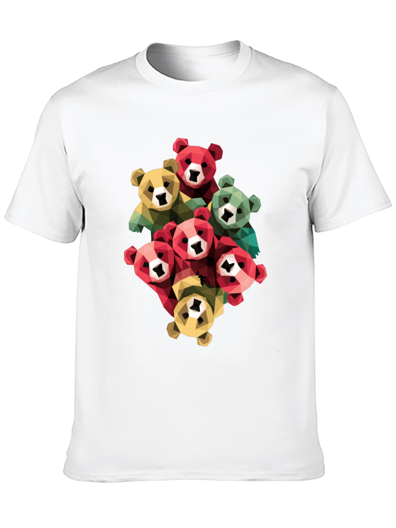 Geometric Bear Graphic Print T-Shirt