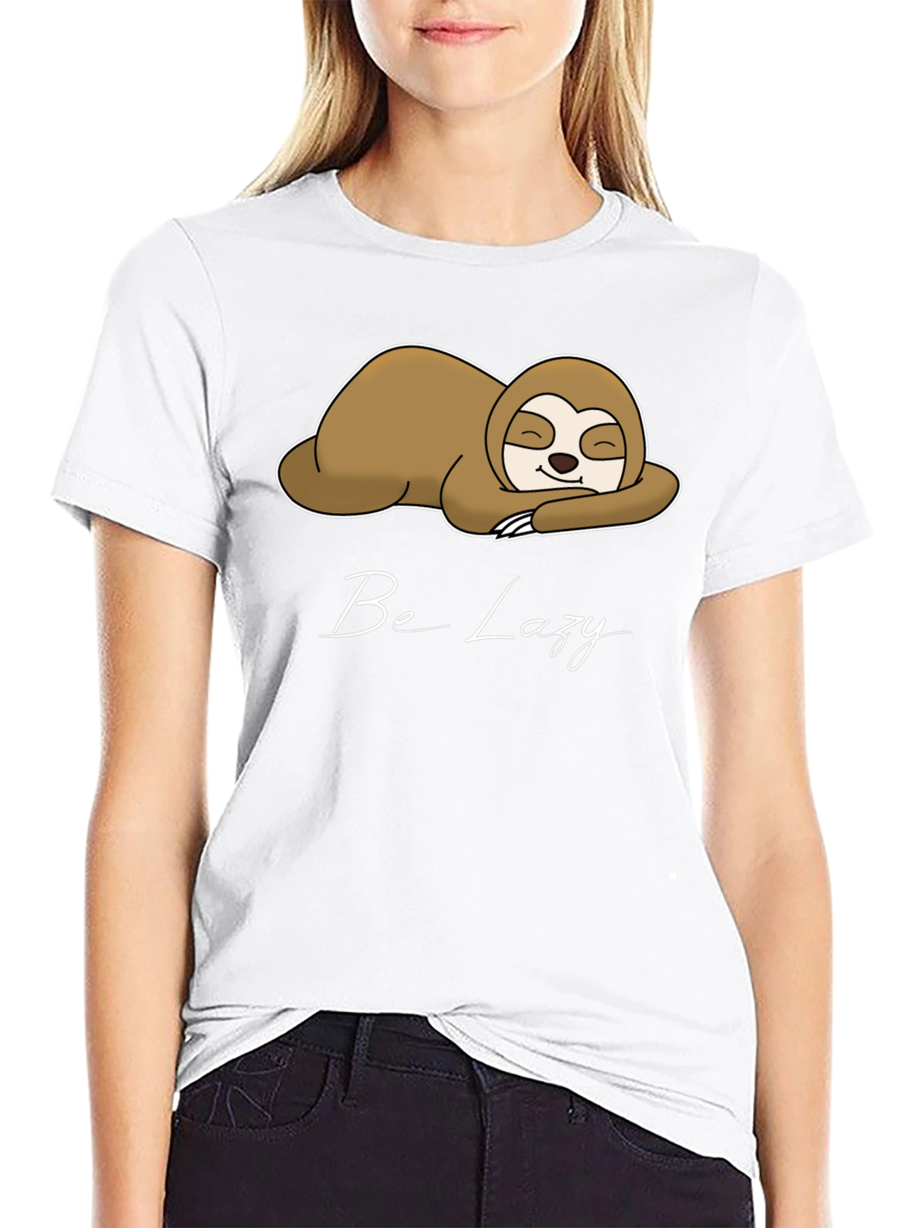 Be Lazy Sloth Graphic Tee - Relaxed Comfort