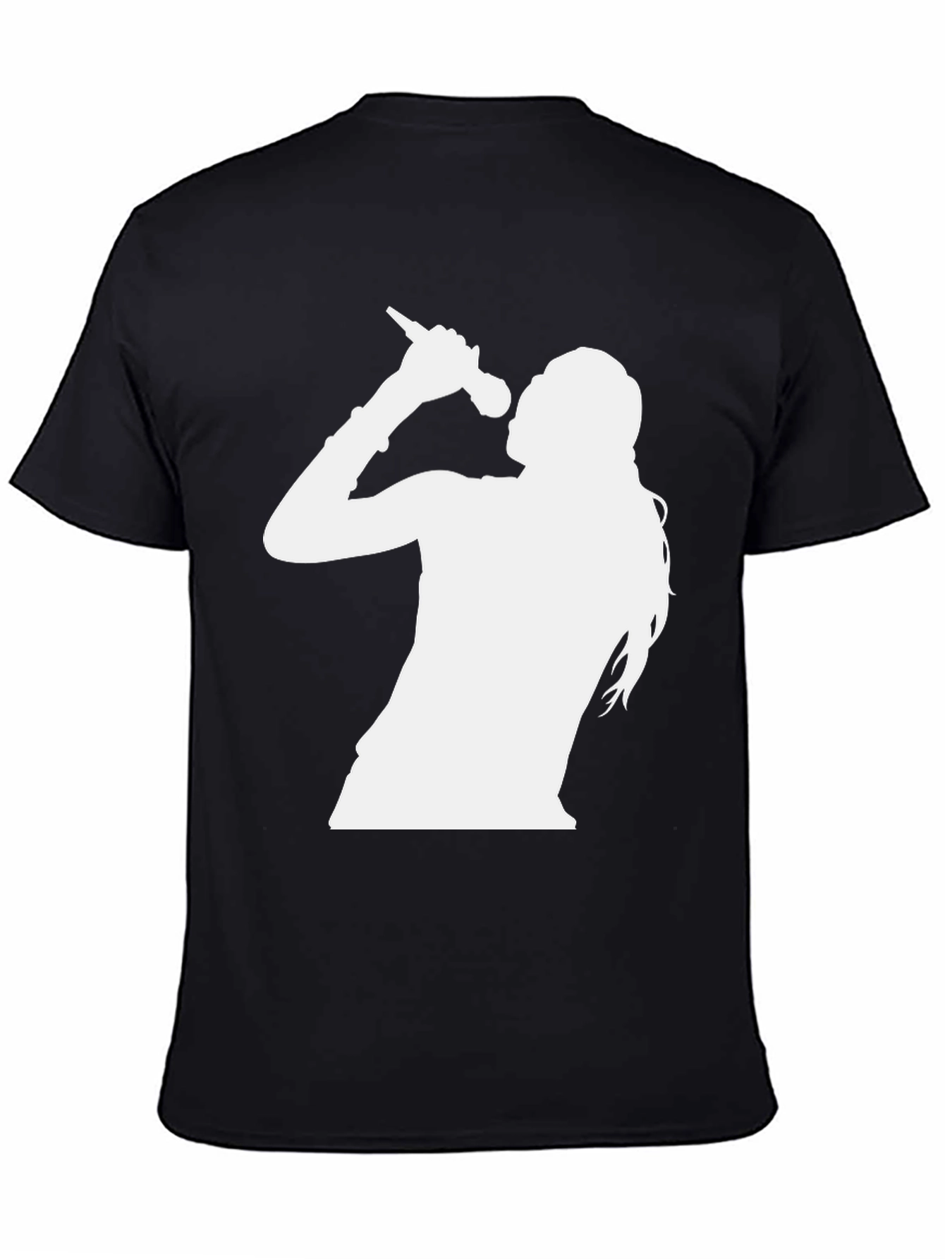 Black T-Shirt with White Singer Graphic