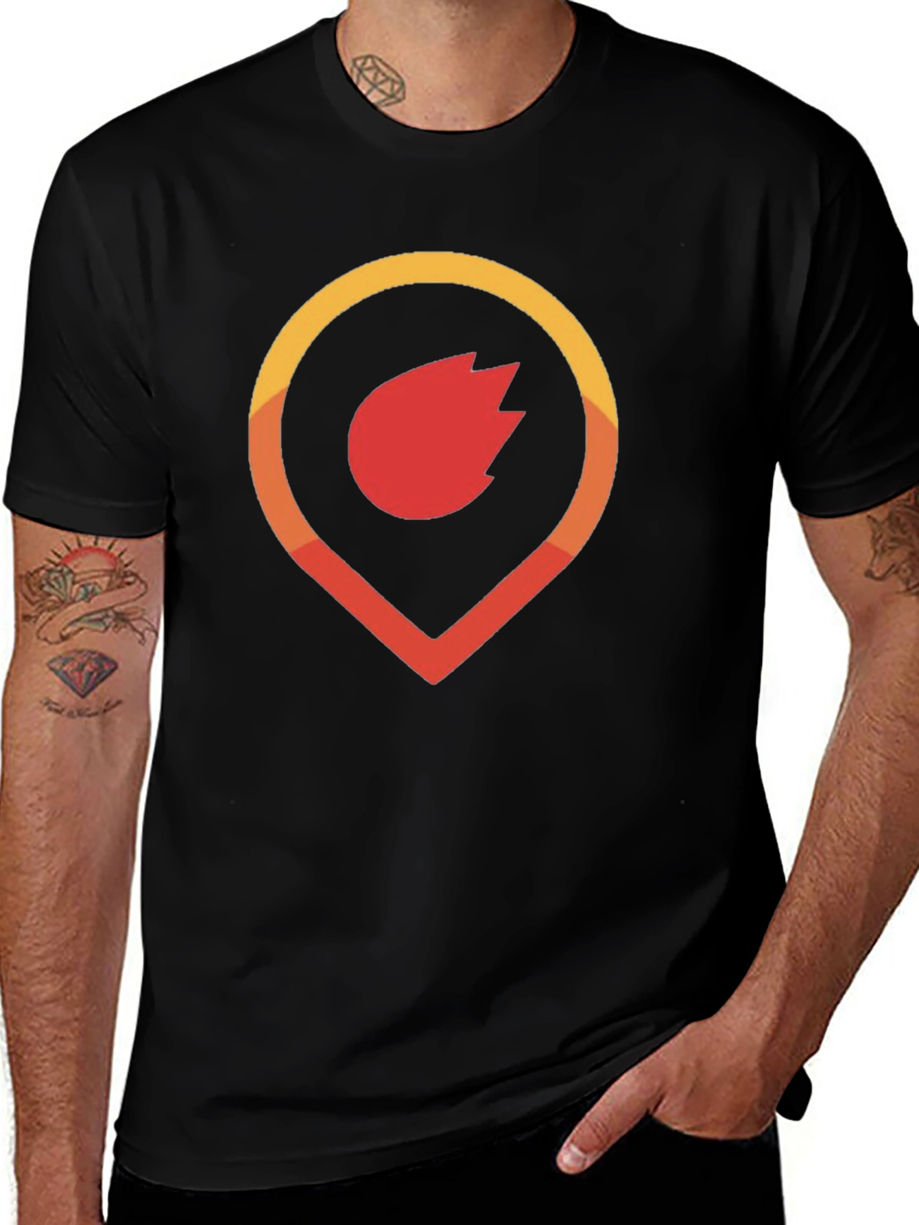 Fiery Pinpoint Graphic Tee - Black Cotton Blend
