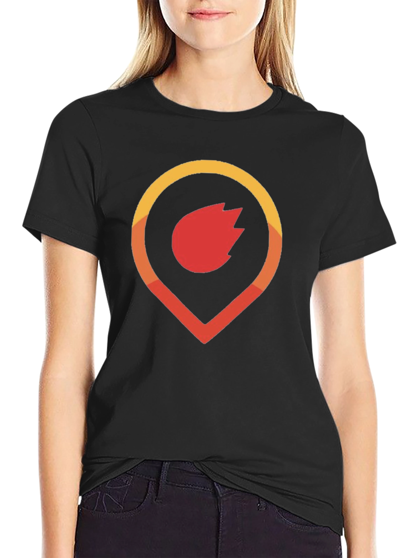 Fiery Pinpoint Graphic Tee - Black Cotton Blend