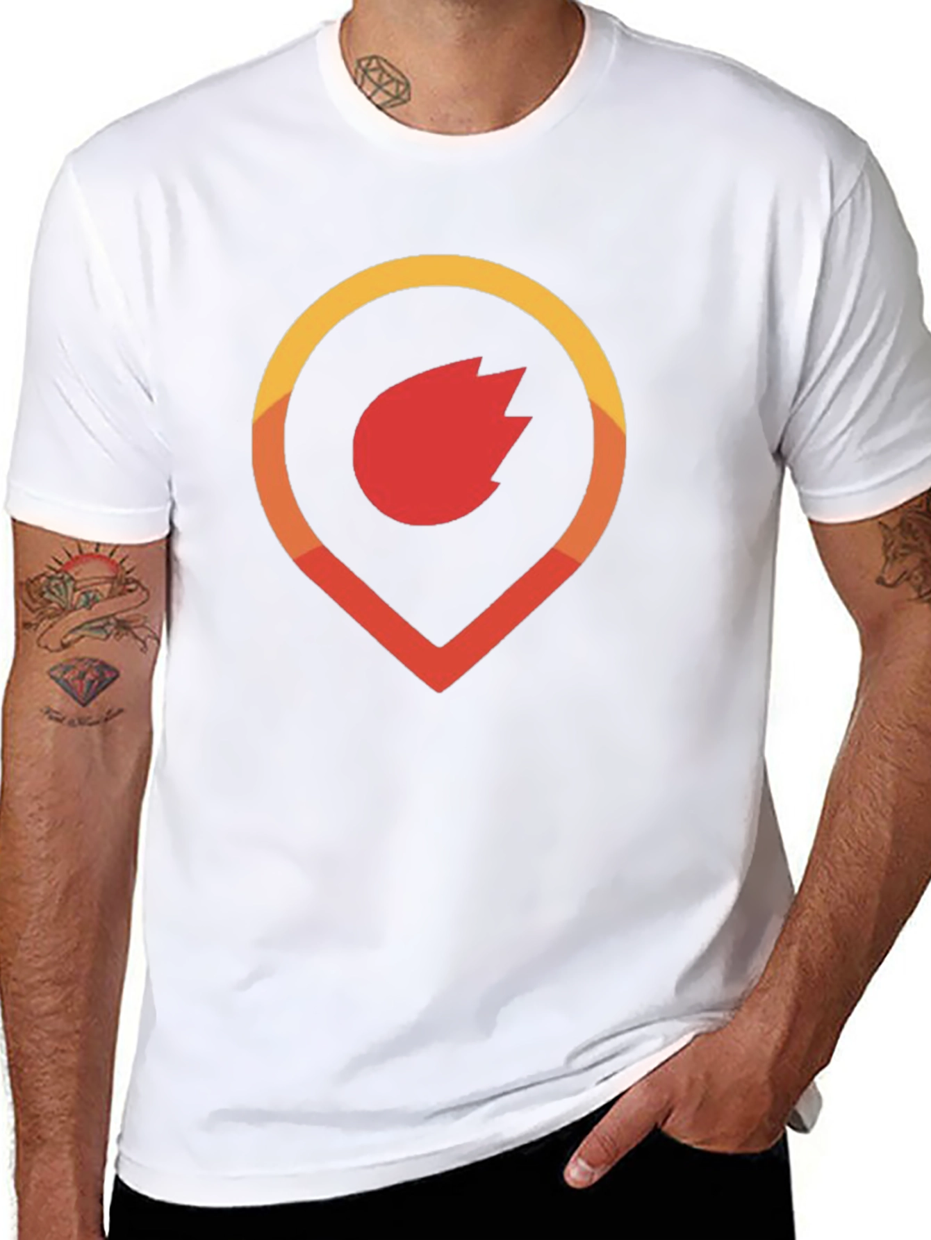 Fiery Pinpoint Graphic Tee - Black Cotton Blend