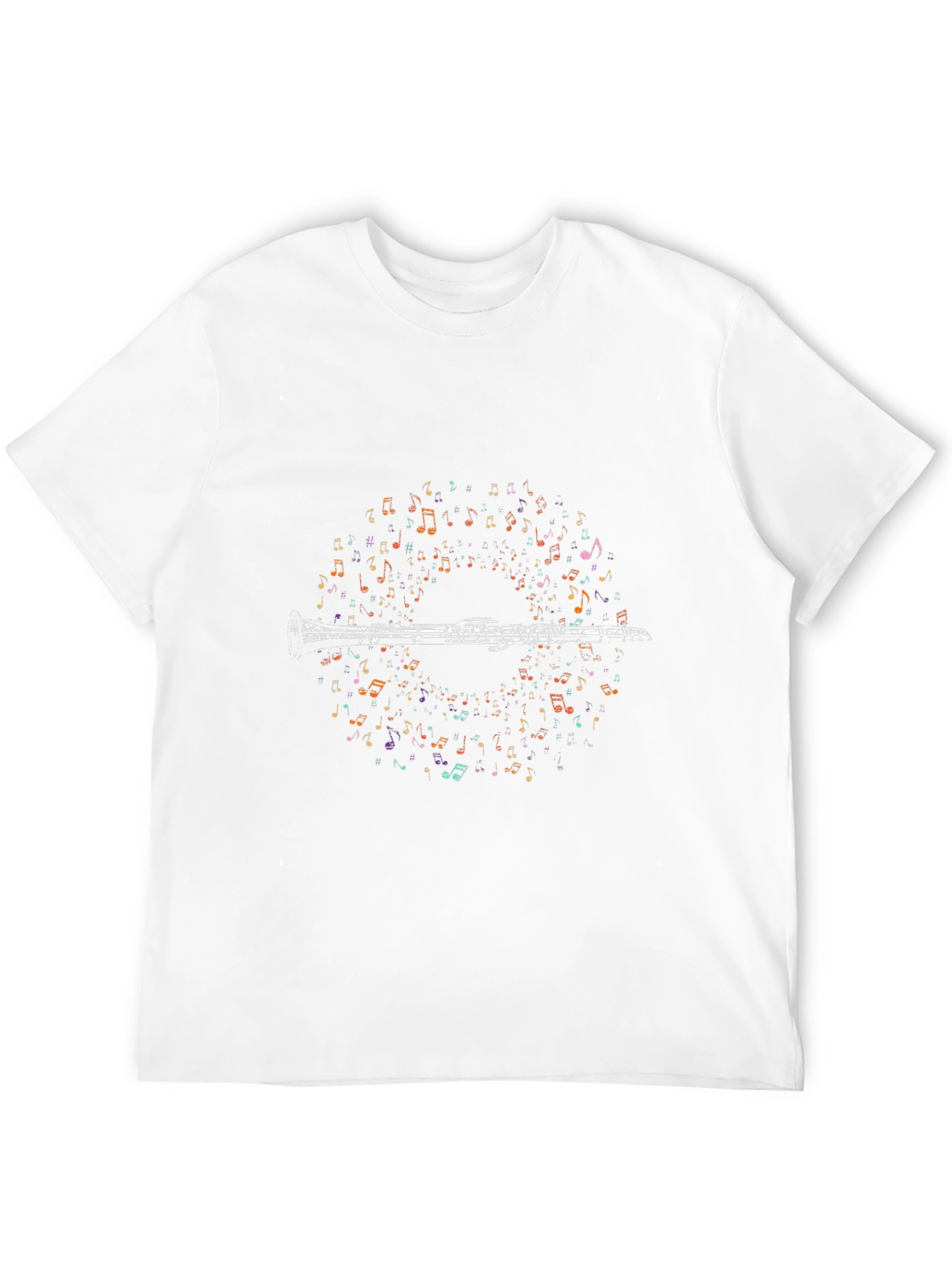 Musical Instrument T-Shirt - Clarinet & Notes Design