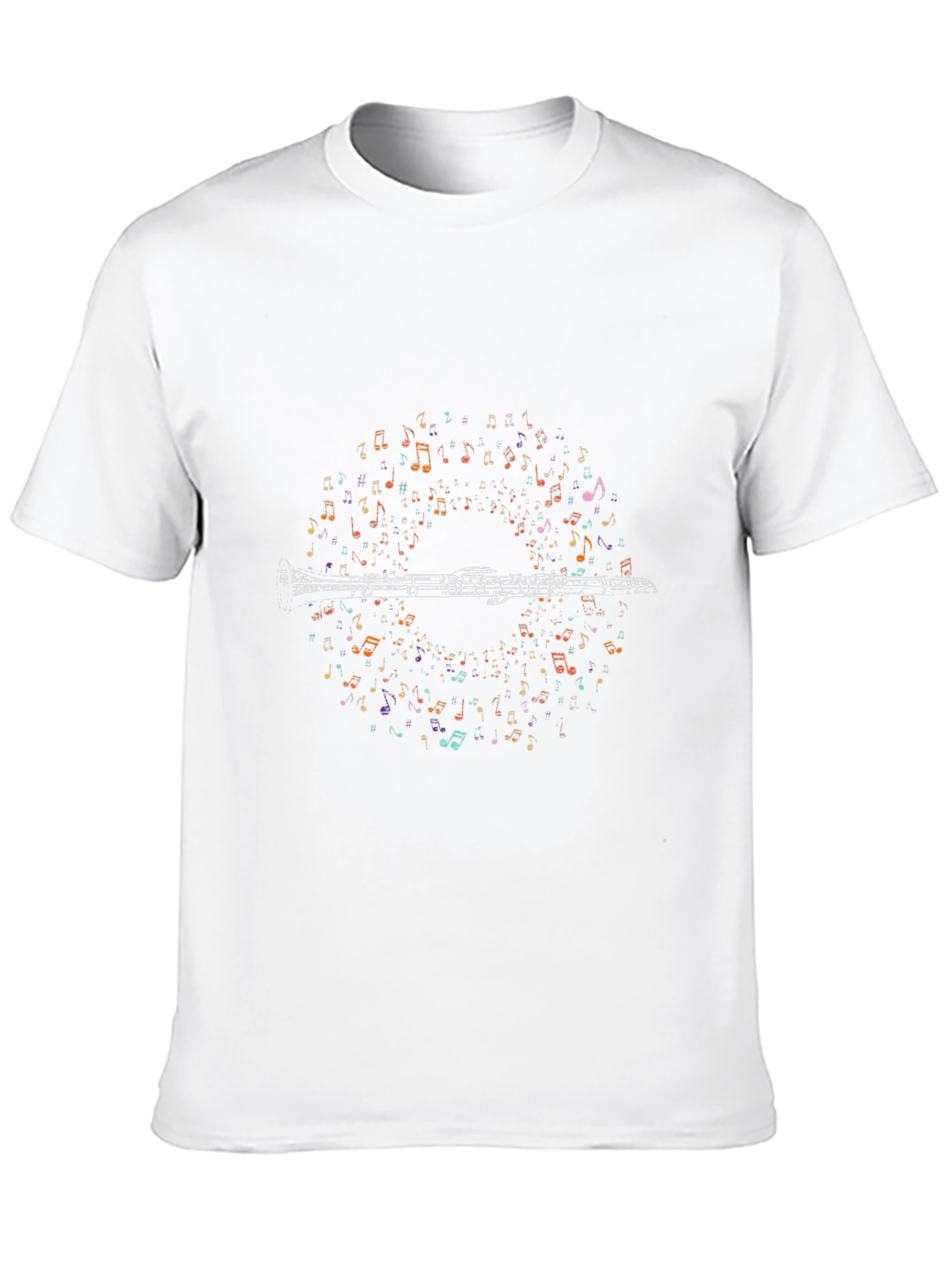 Musical Instrument T-Shirt - Clarinet & Notes Design