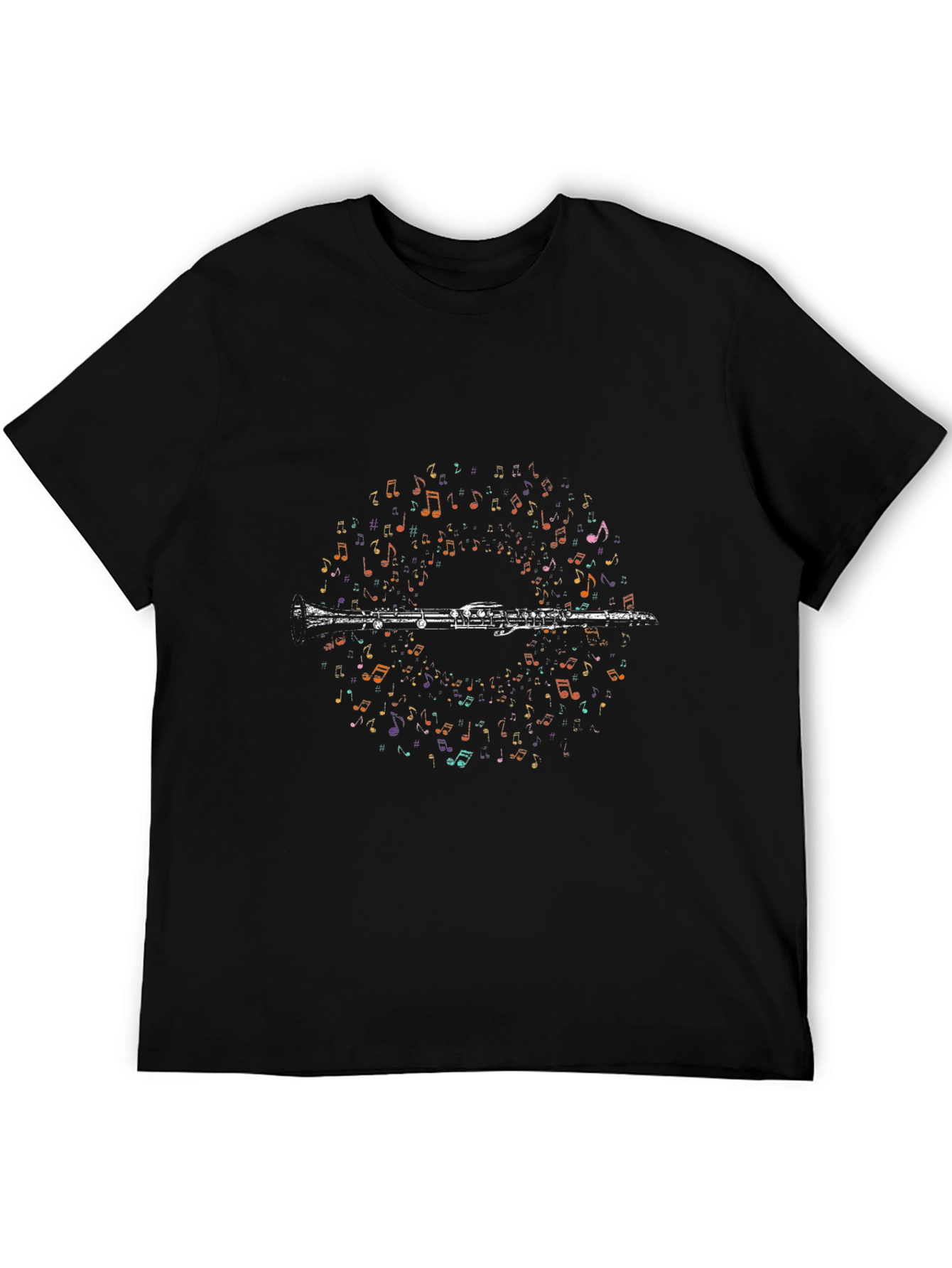Musical Instrument T-Shirt - Clarinet & Notes Design