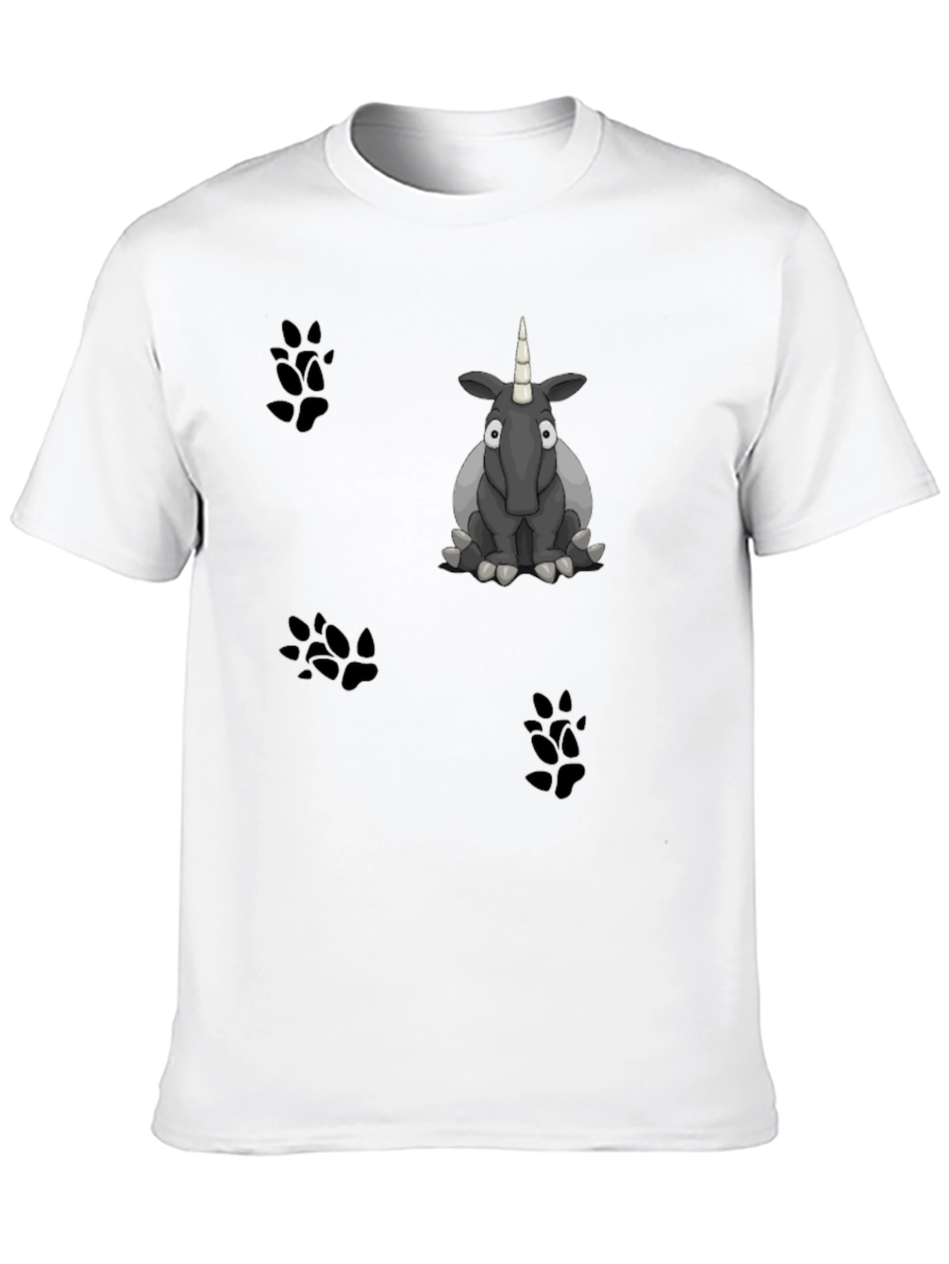 Cartoon Unicorn Graphic Print Black T-Shirt