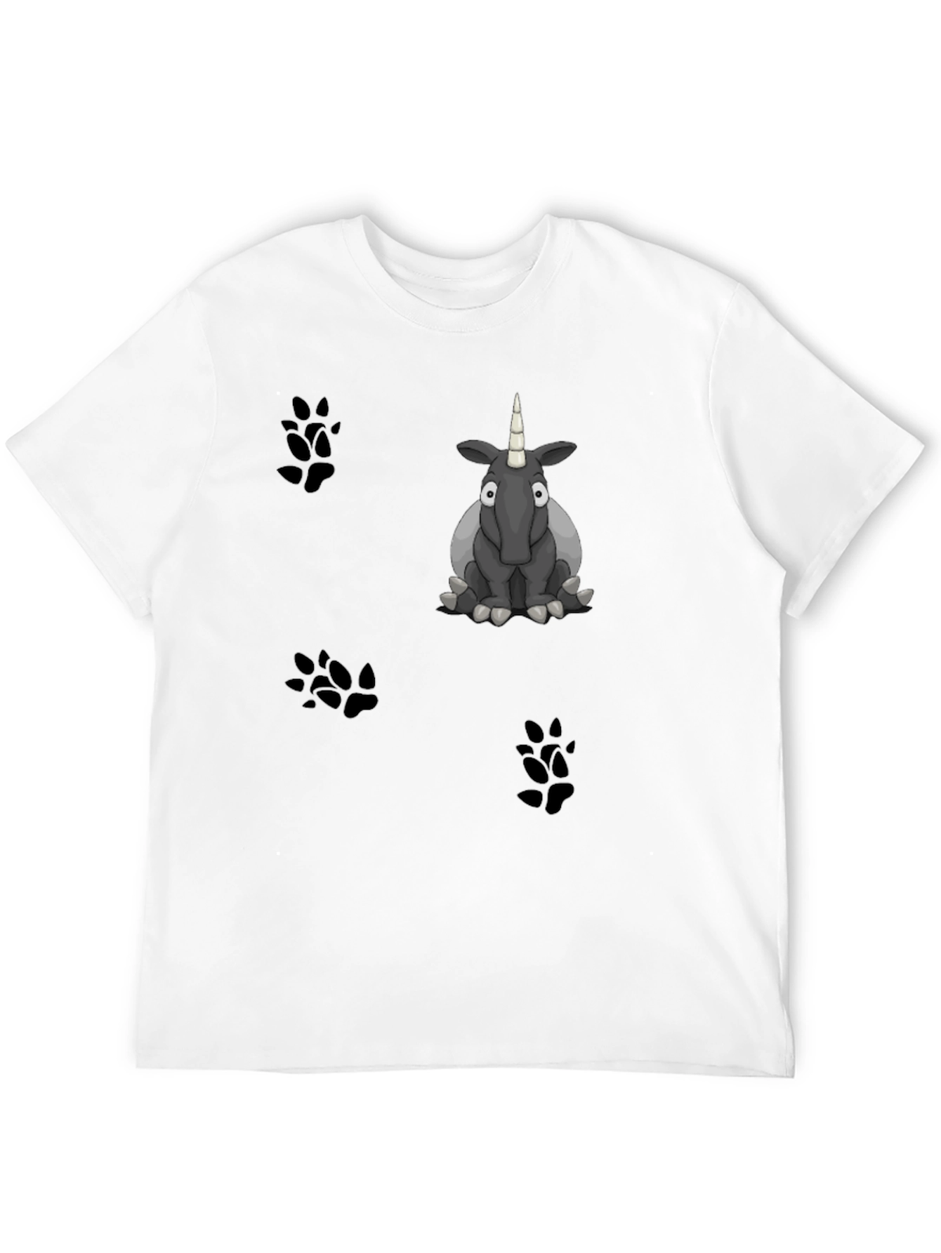 Cartoon Unicorn Graphic Print Black T-Shirt