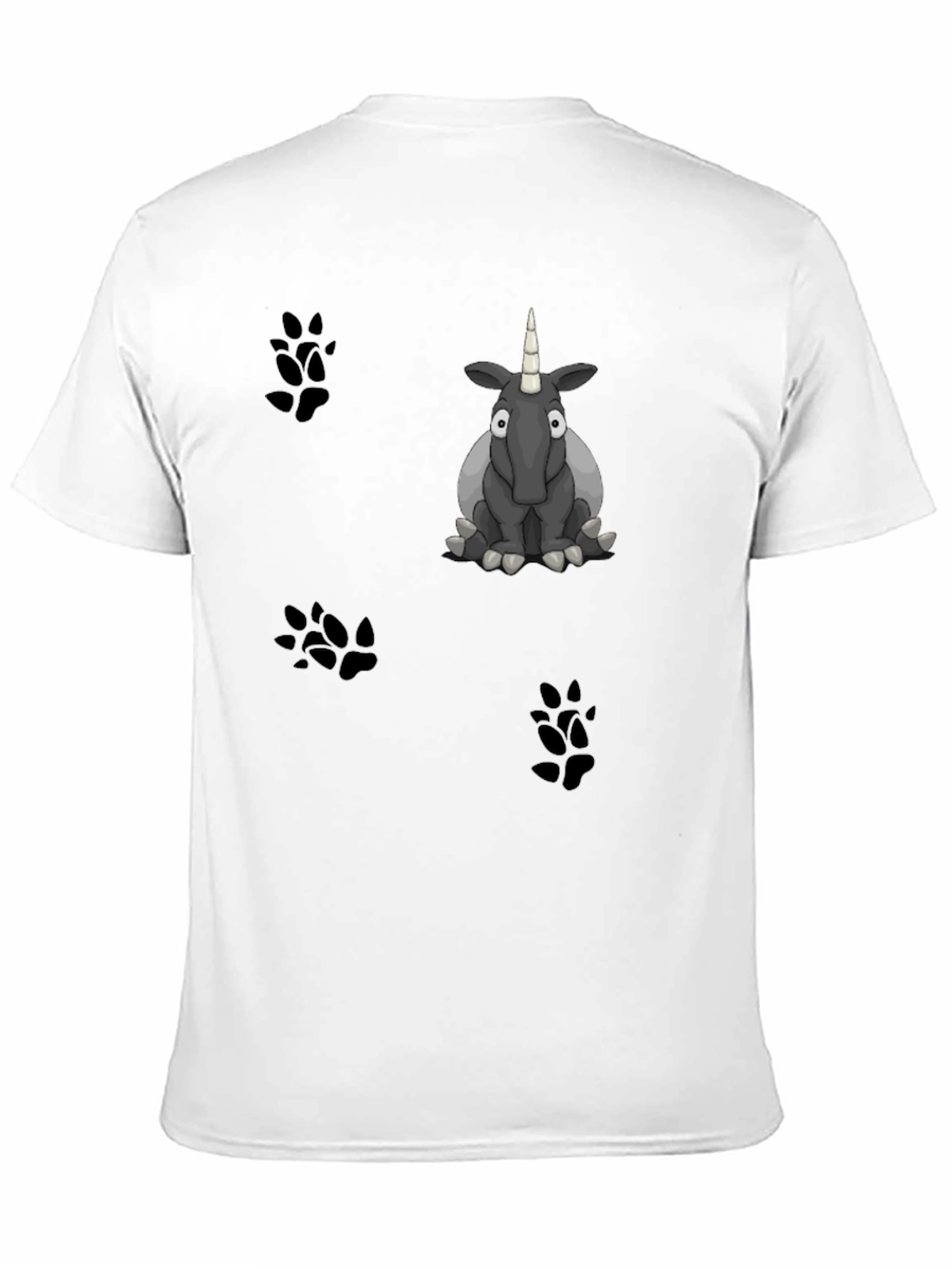 Cartoon Unicorn Graphic Print Black T-Shirt