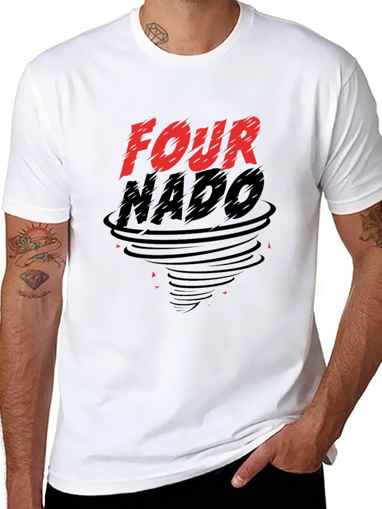 Fournado Graphic Print Black T-Shirt