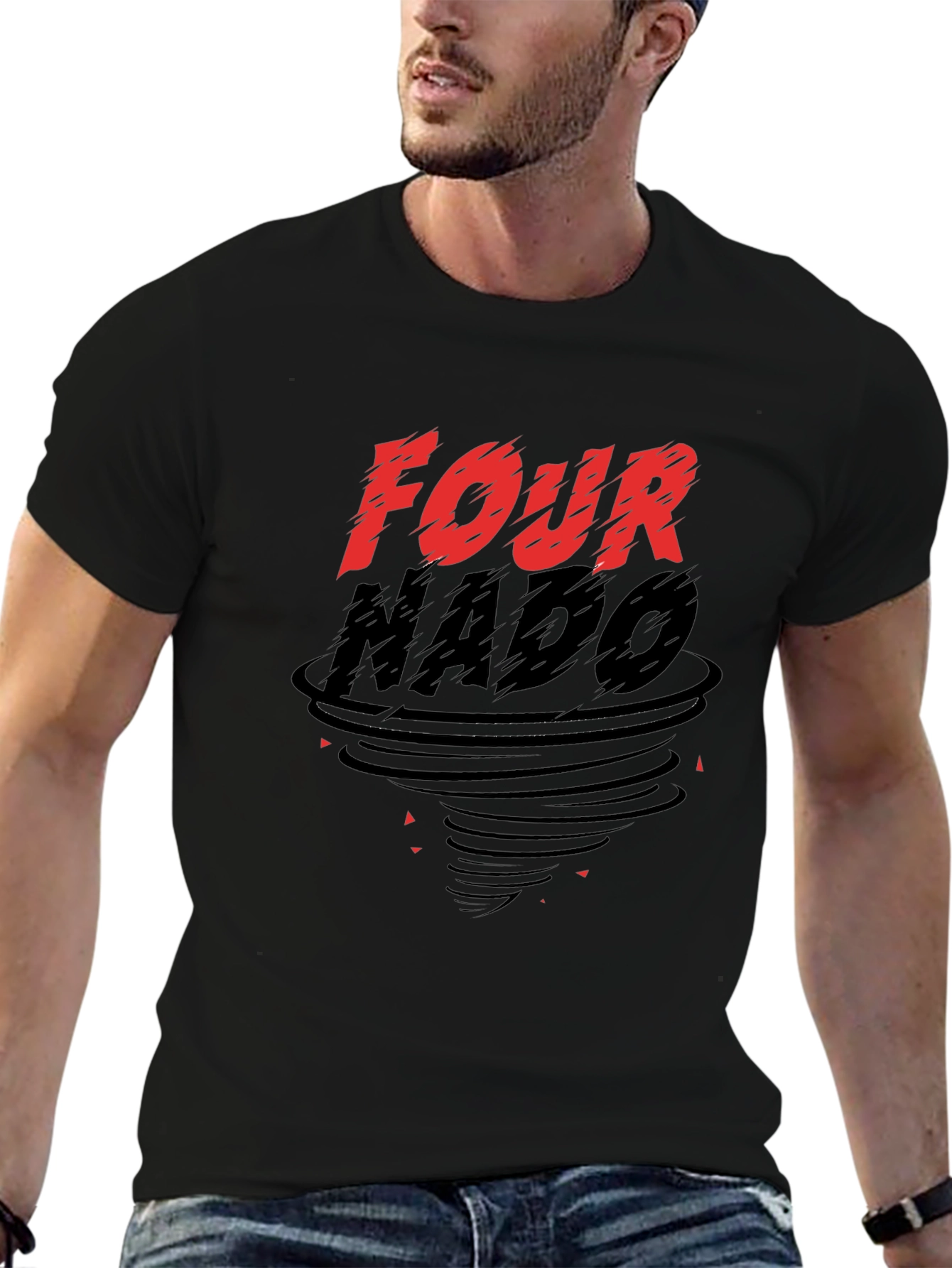 Fournado Graphic Print Black T-Shirt