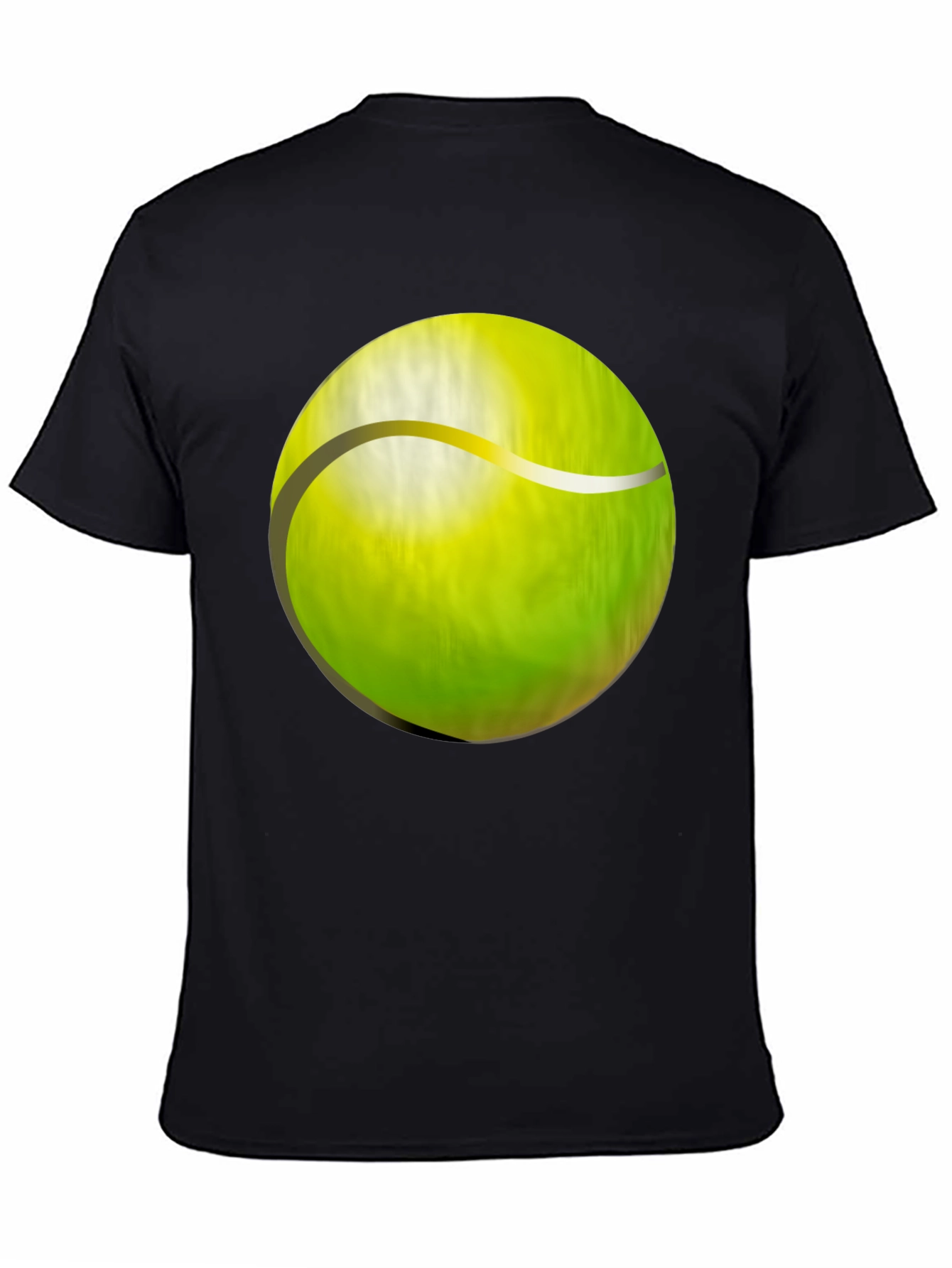Tennis Ball Graphic T-Shirt - Black Cotton Tee