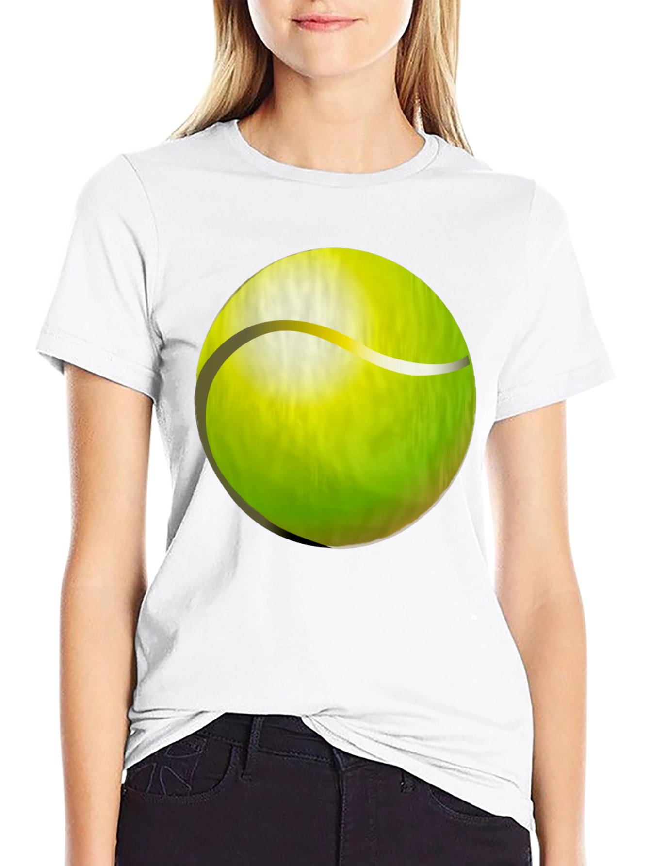 Tennis Ball Graphic T-Shirt - Black Cotton Tee