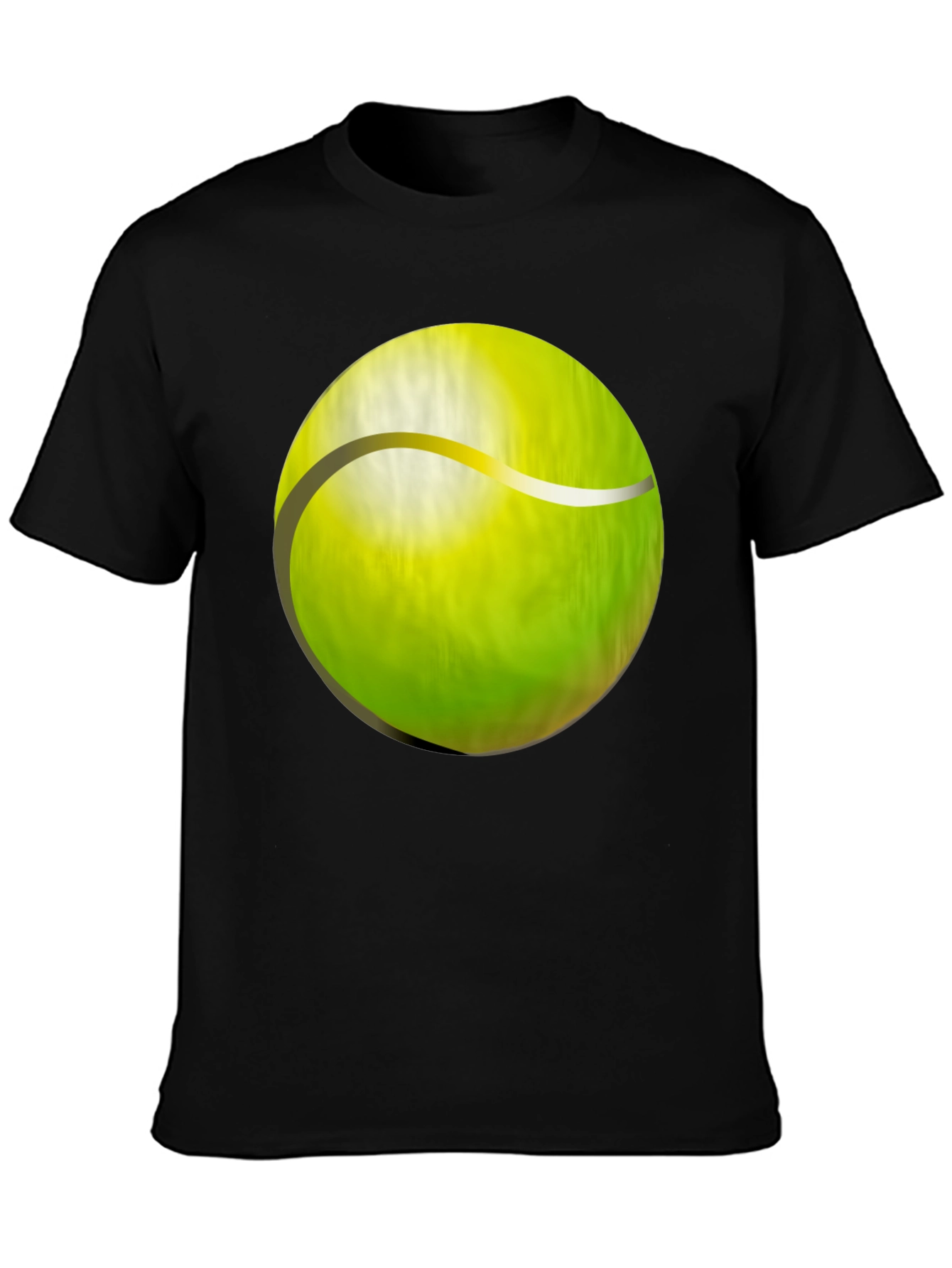Tennis Ball Graphic T-Shirt - Black Cotton Tee