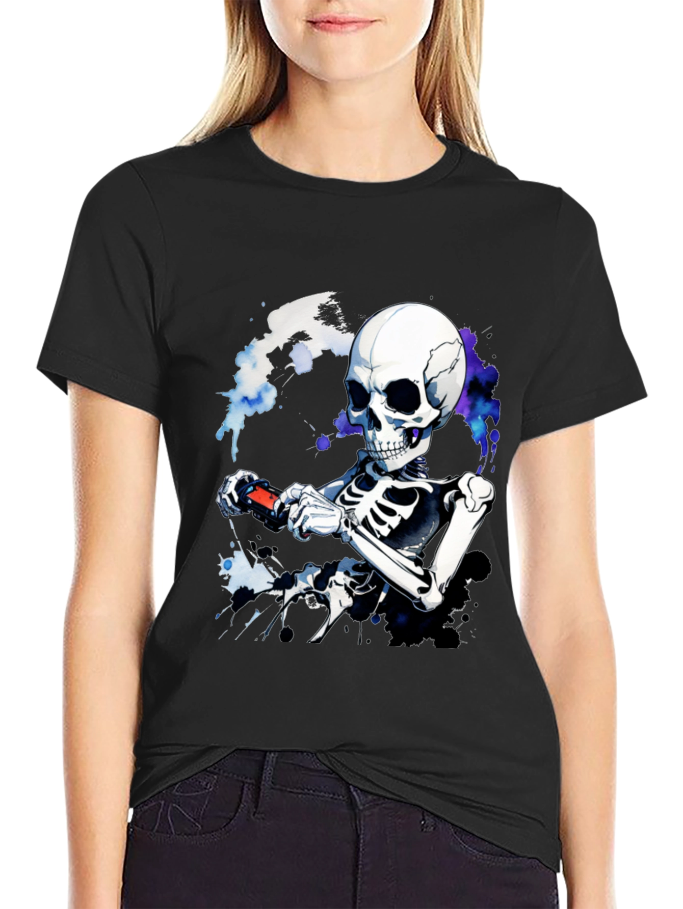 Skeleton Gamer T-Shirt - Cool Graphic Tee