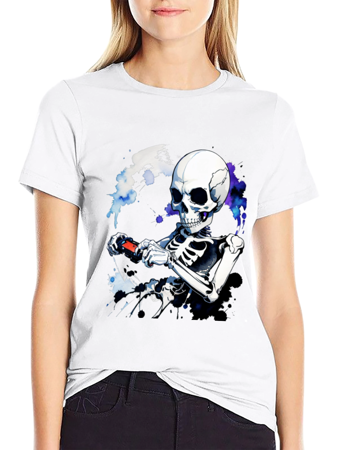 Skeleton Gamer T-Shirt - Cool Graphic Tee