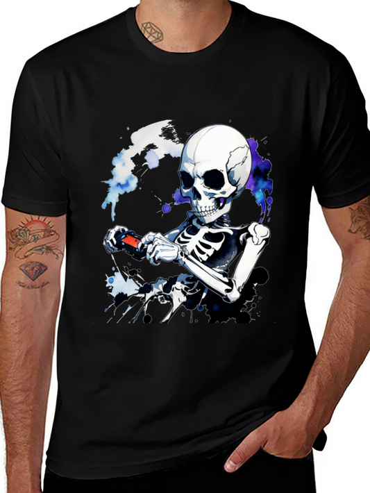 Skeleton Gamer T-Shirt - Cool Graphic Tee