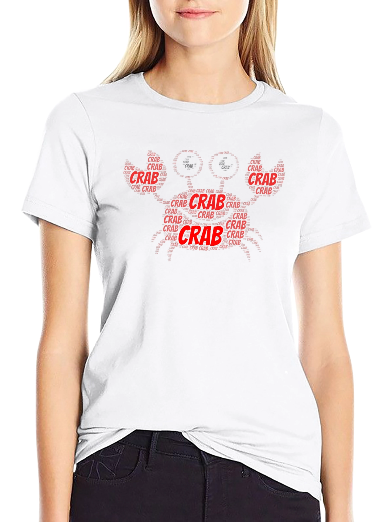Crab Word Art Graphic Tee - Black