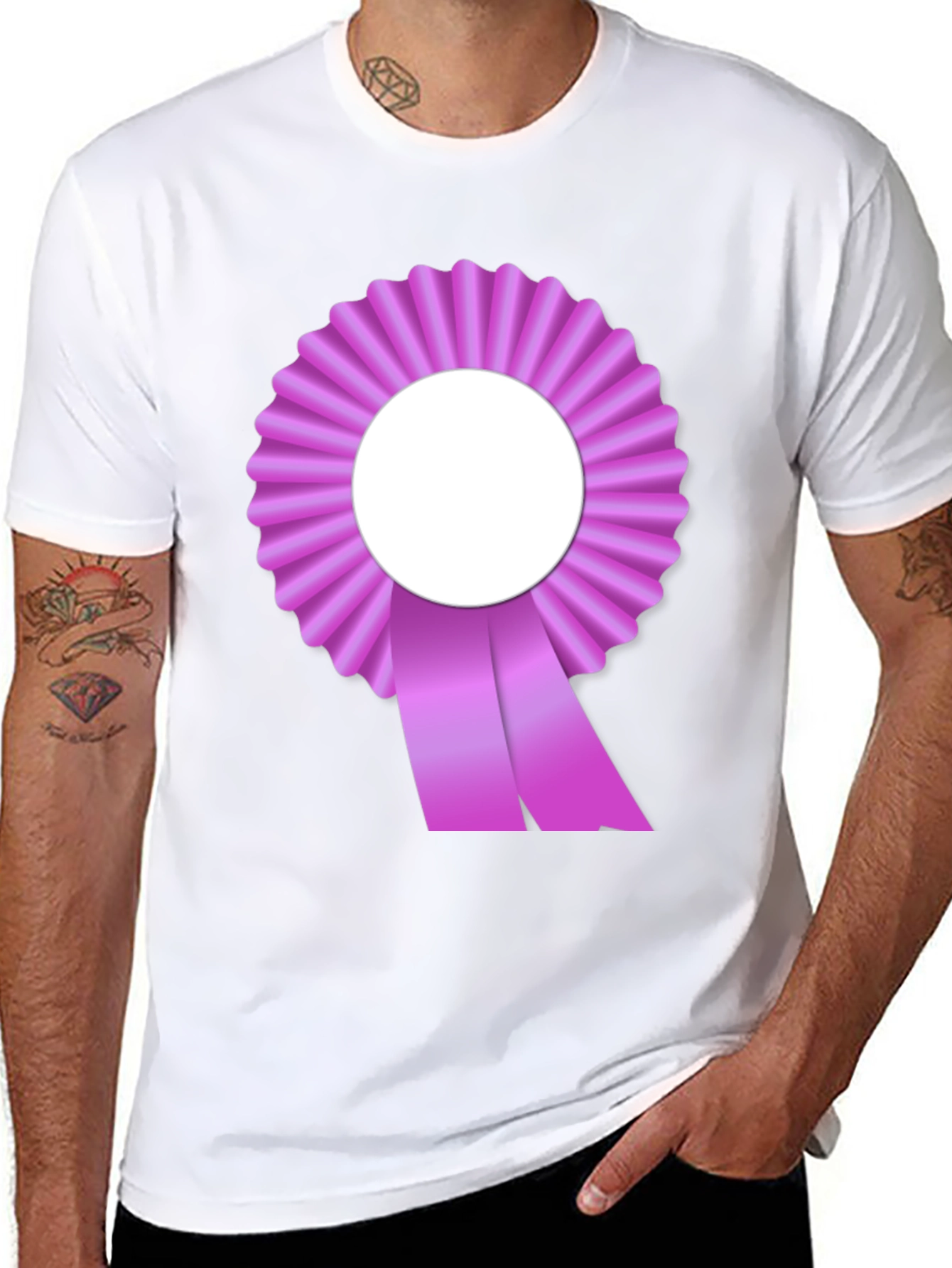 Ribbon Rosette Graphic Tee - Stylish Comfort