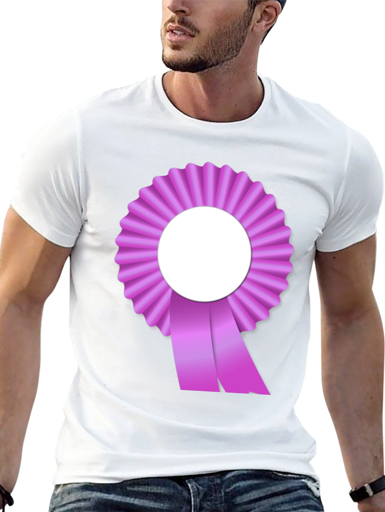 Ribbon Rosette Graphic Tee - Stylish Comfort