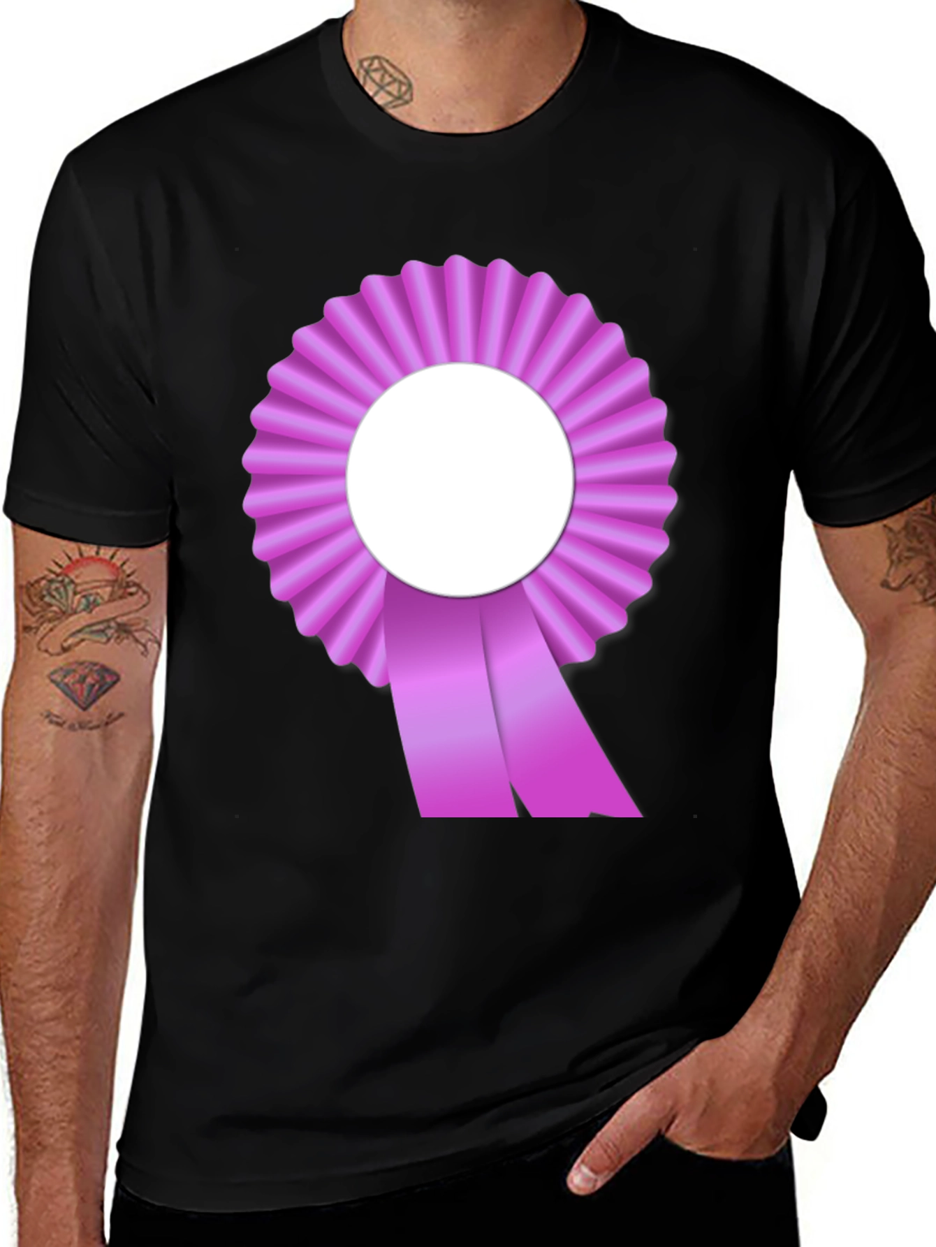 Ribbon Rosette Graphic Tee - Stylish Comfort