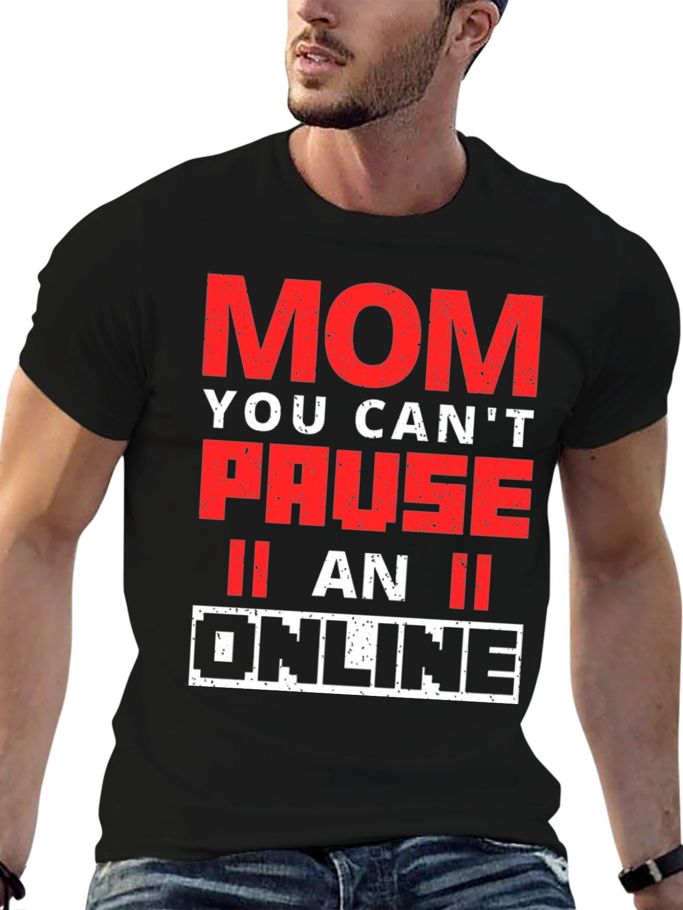 Funny Gamer Mom T-Shirt - You Cant Pause Online