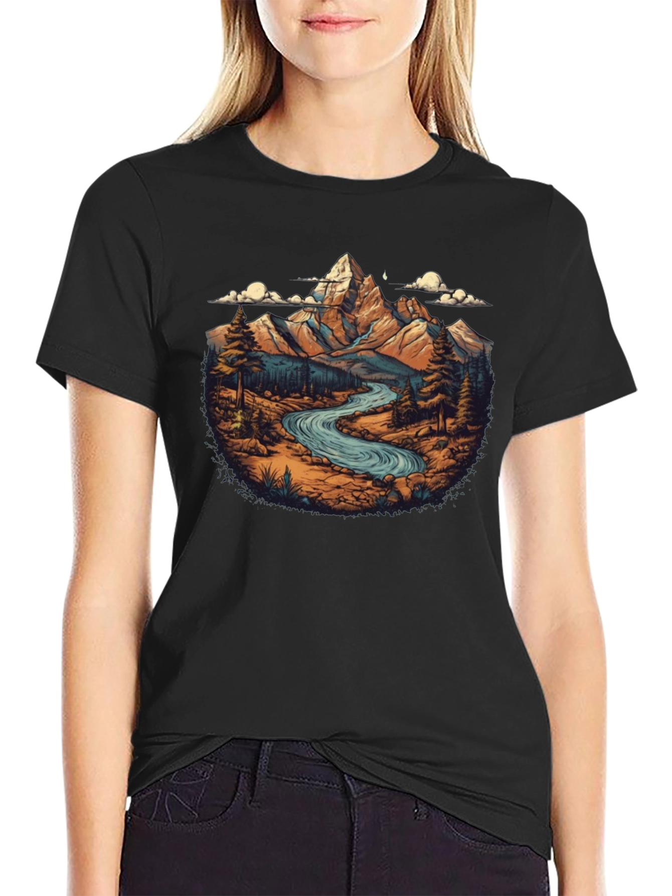 Mountain River Graphic T-Shirt