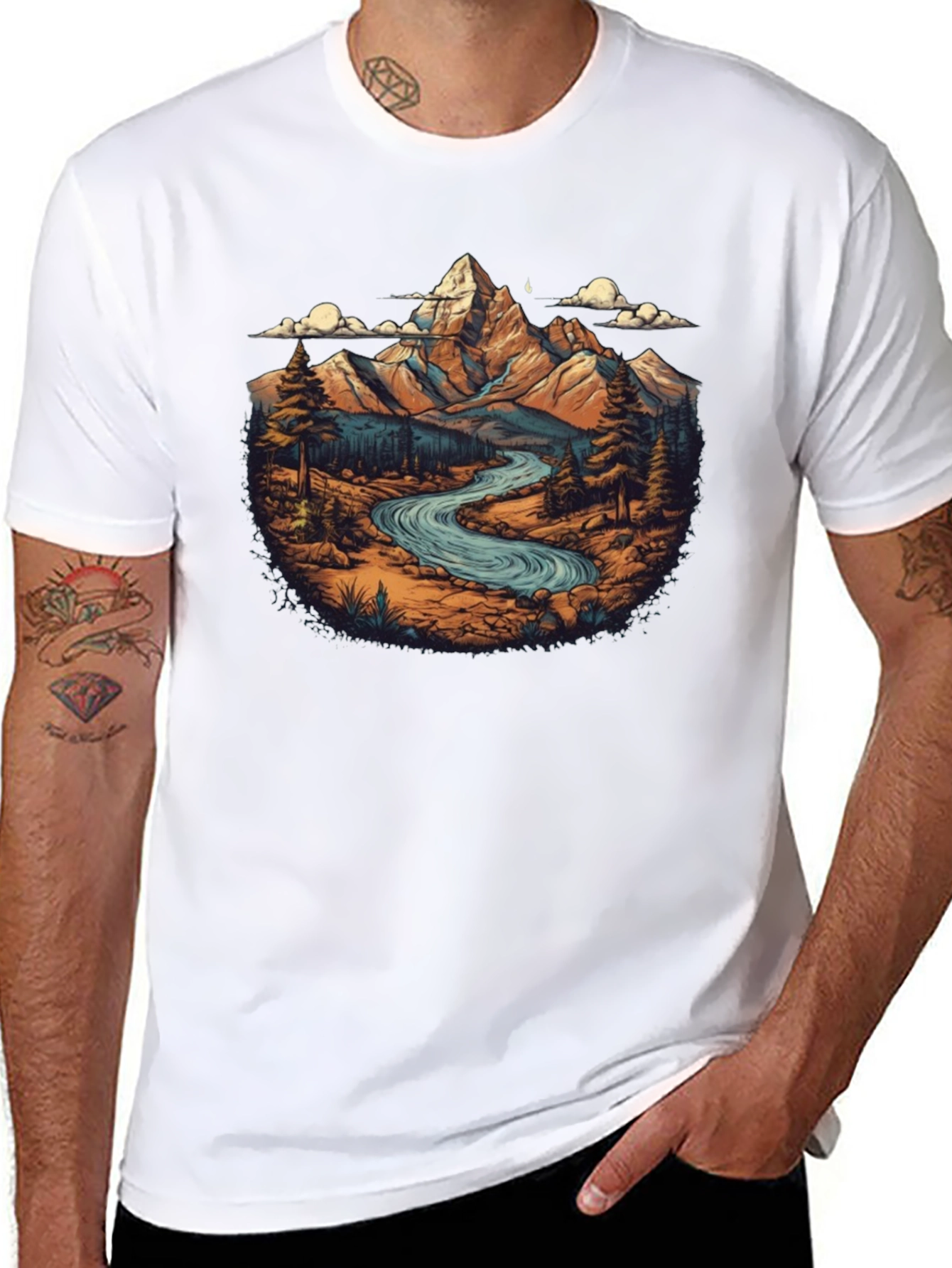 Mountain River Graphic T-Shirt