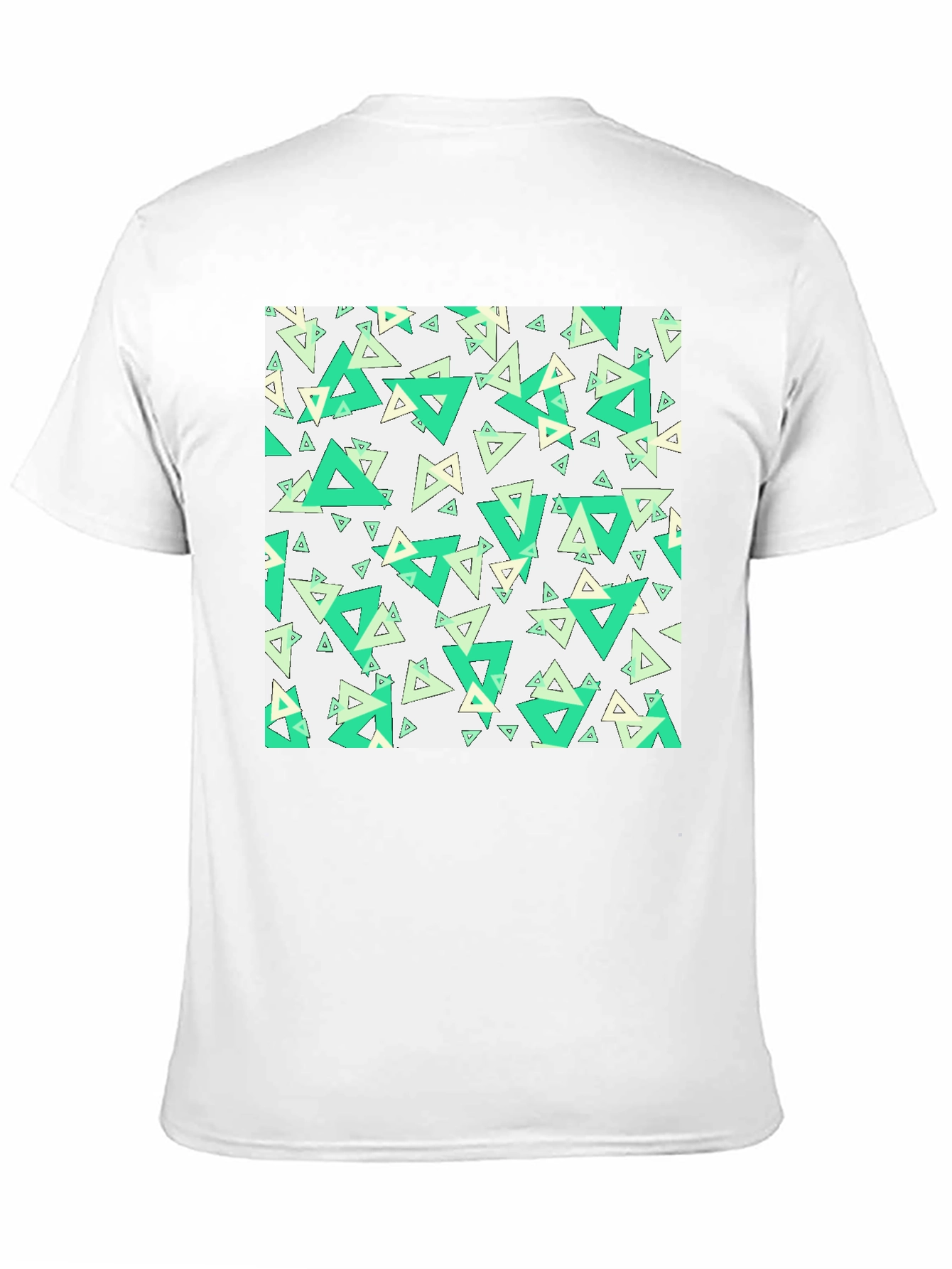 Geometric Triangle Pattern Black T-Shirt
