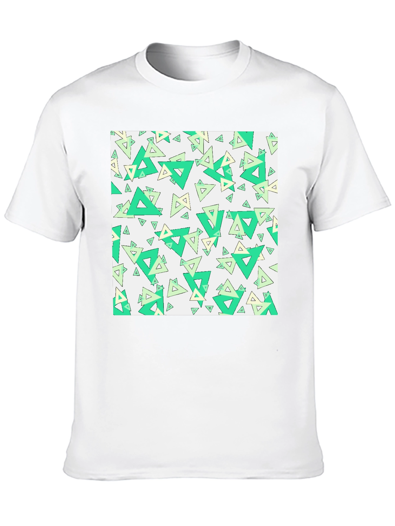 Geometric Triangle Pattern Black T-Shirt