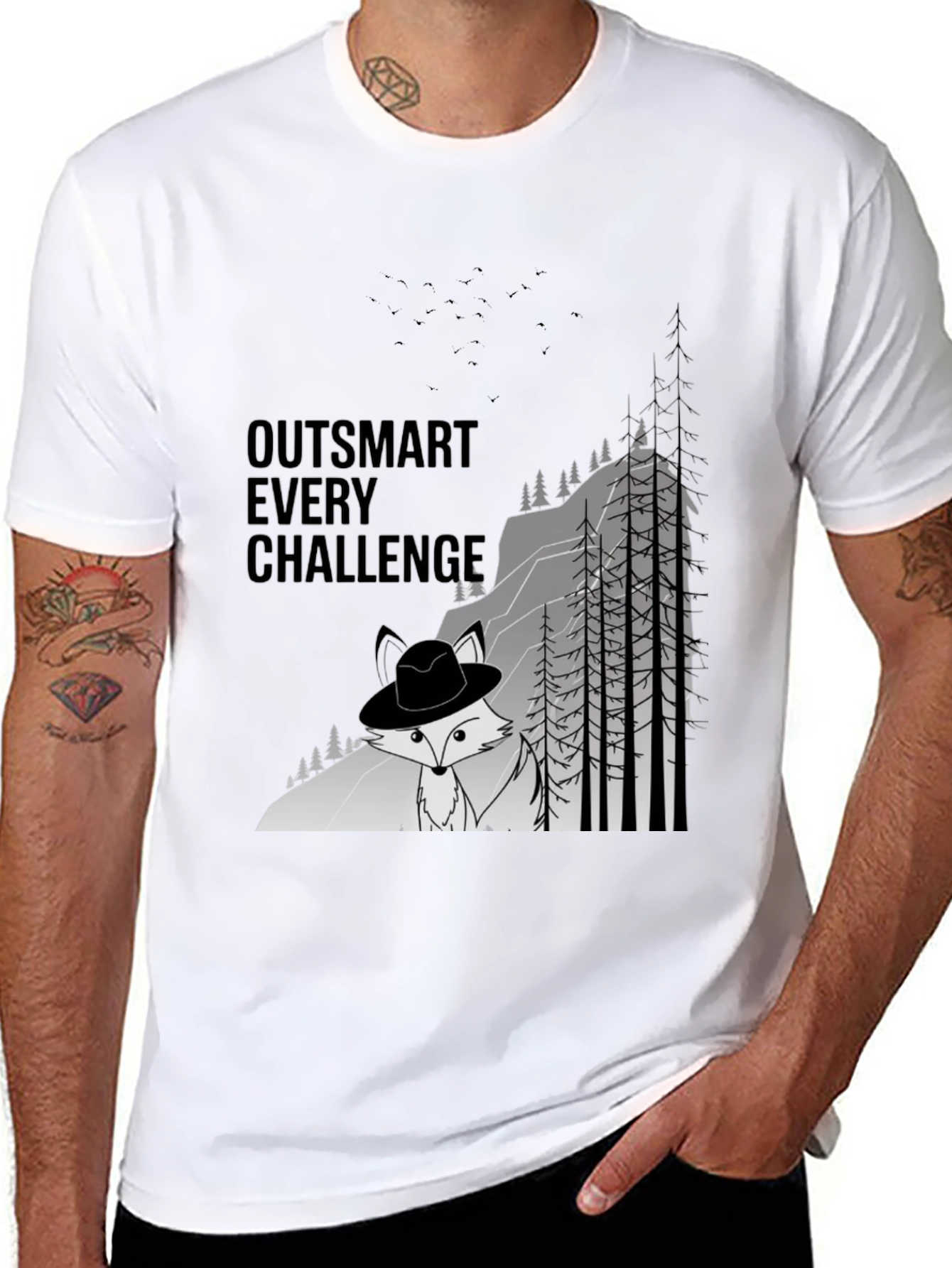 Outsmart Challenge Black Graphic Tee