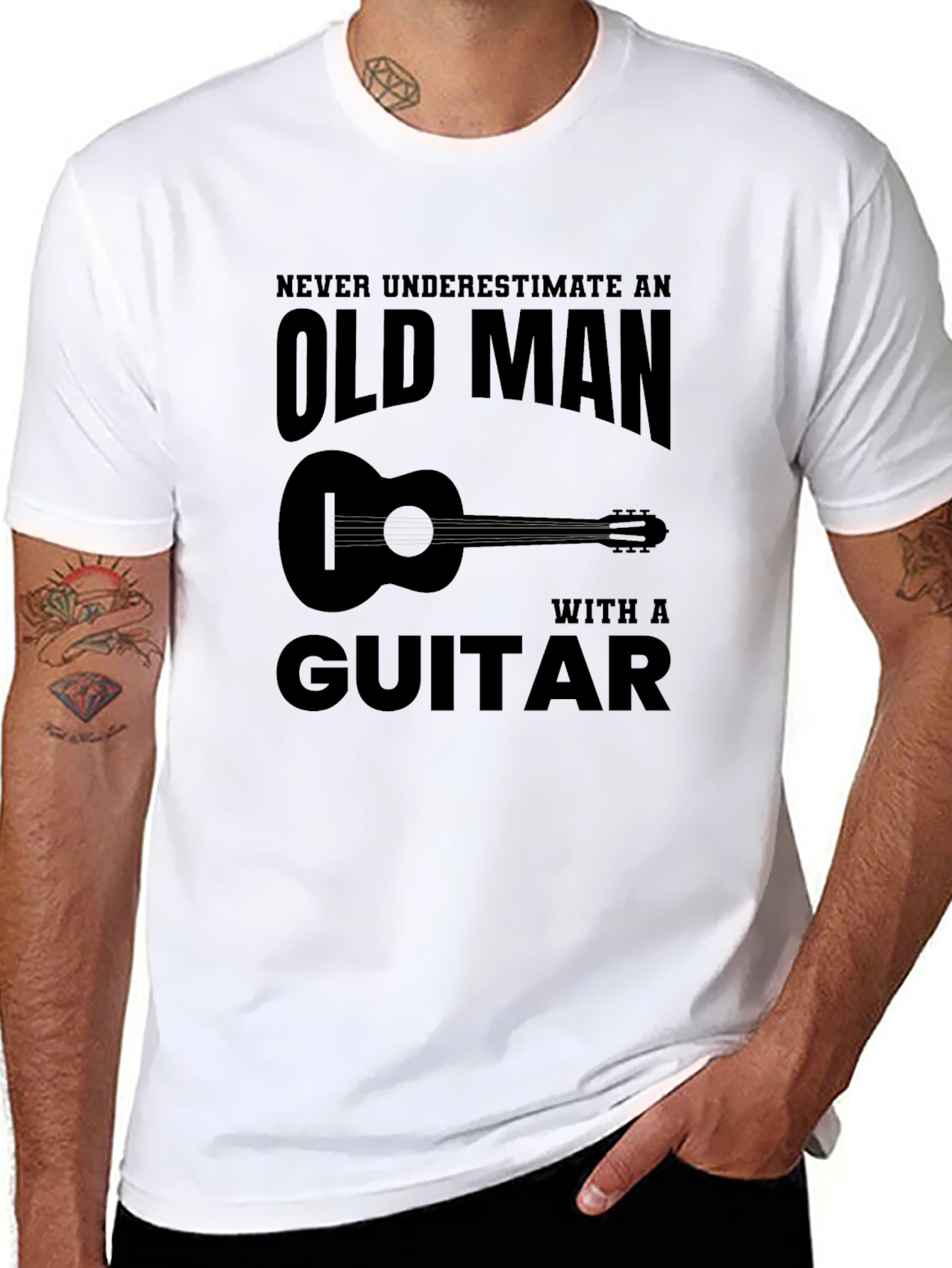 Old Man Guitar T-Shirt: Funny Musician Tee