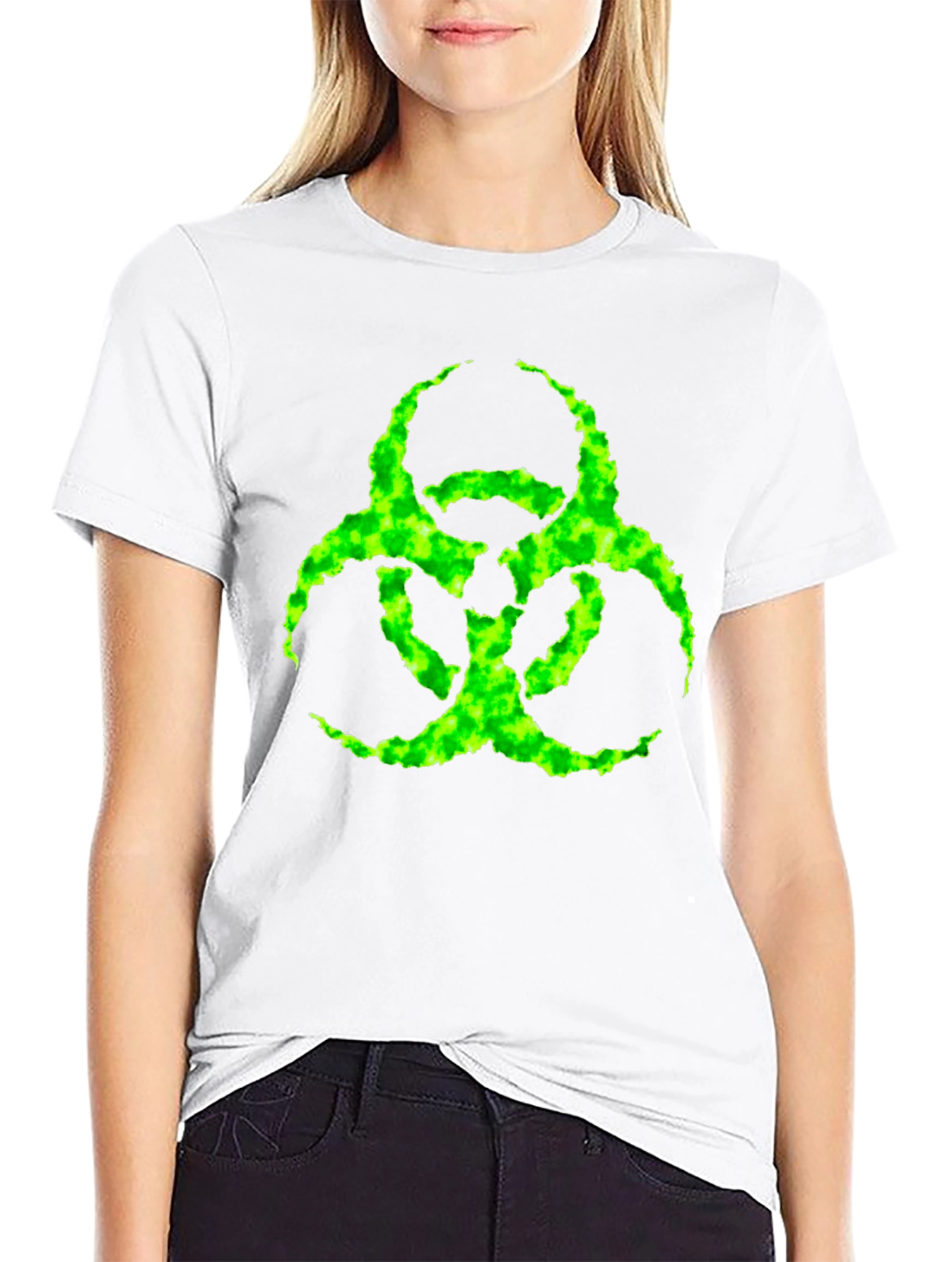 Biohazard Symbol Graphic T-Shirt - Black