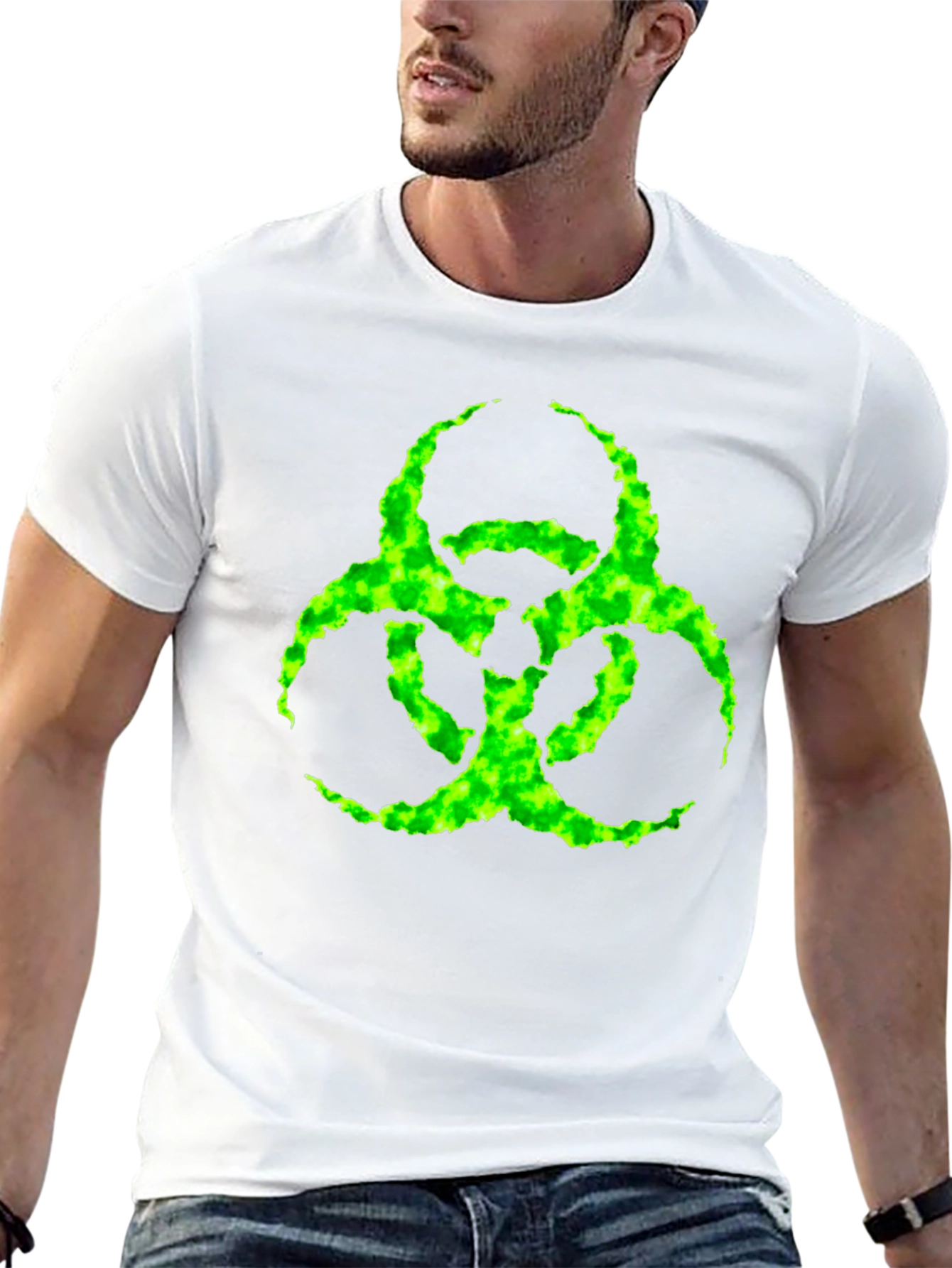 Biohazard Symbol Graphic T-Shirt - Black