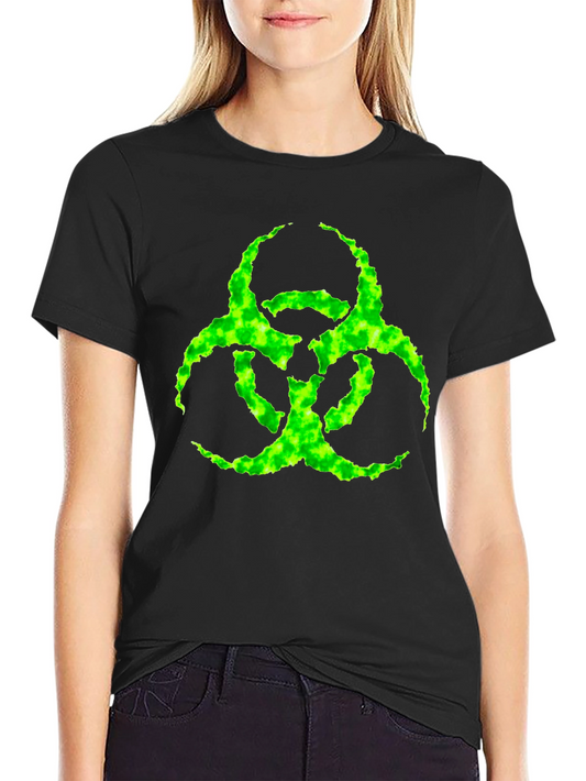 Biohazard Symbol Graphic T-Shirt - Black