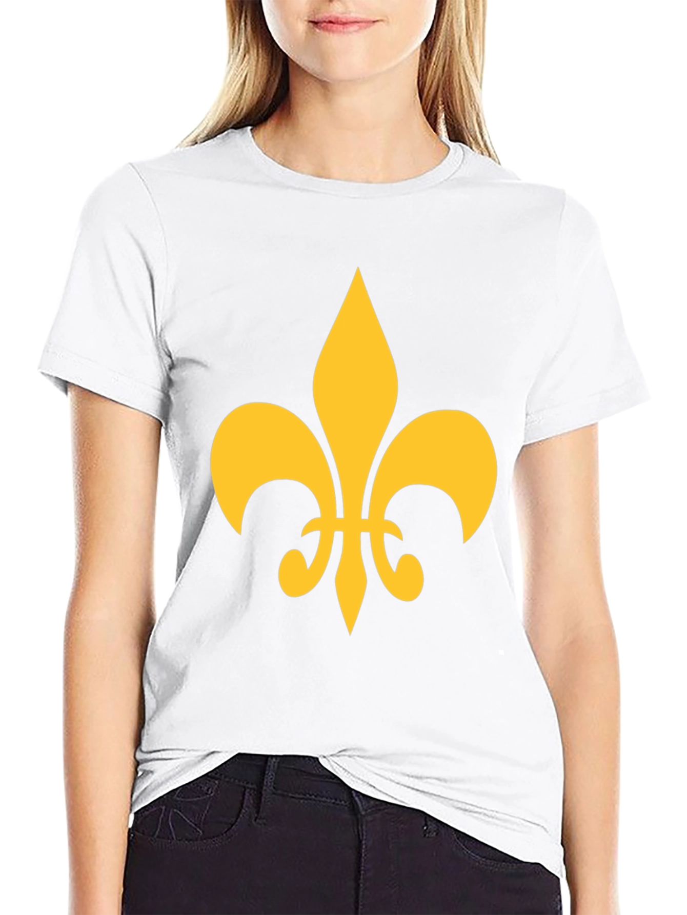 Fleur-de-lis Graphic Tee - Casual Black T-Shirt