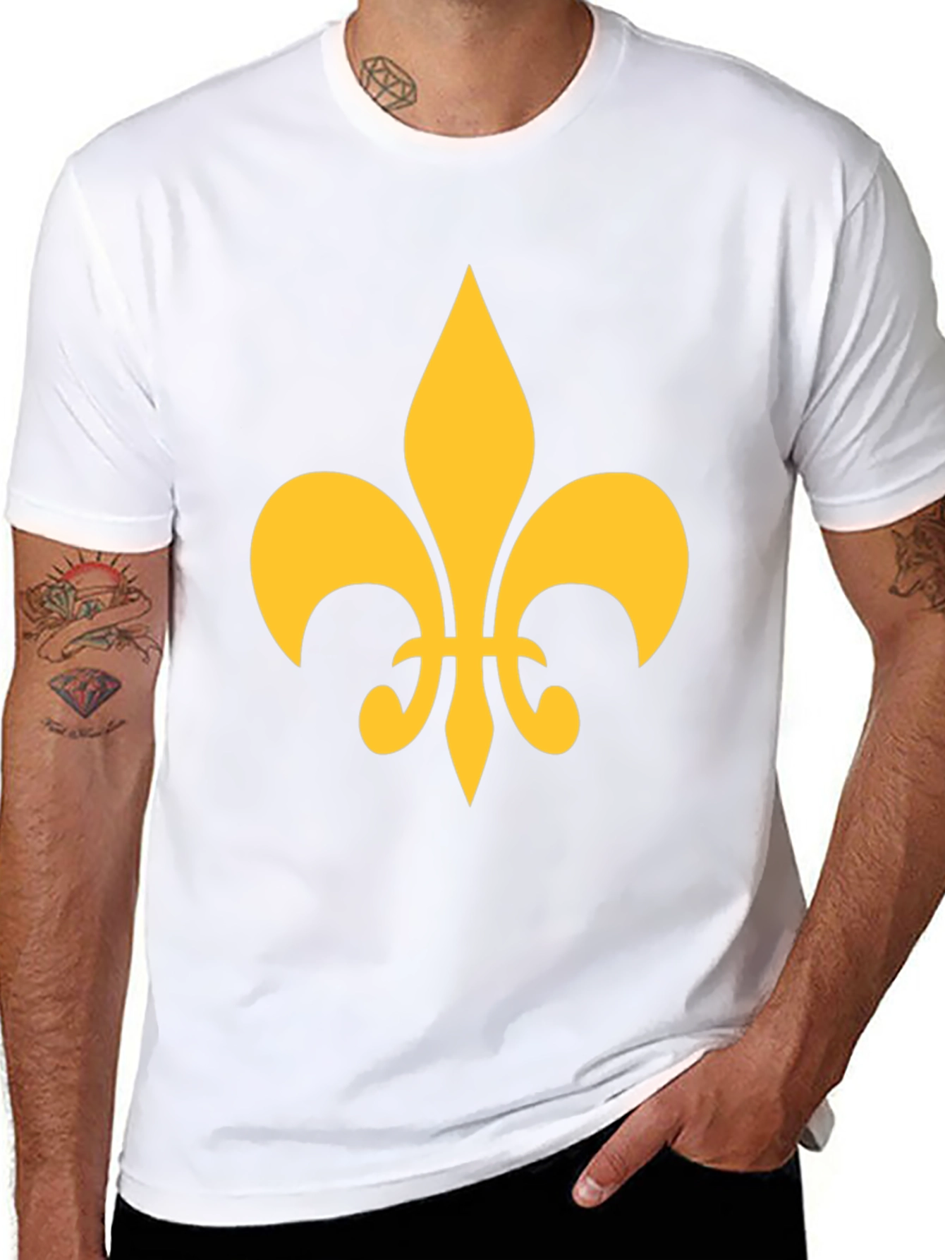 Fleur-de-lis Graphic Tee - Casual Black T-Shirt
