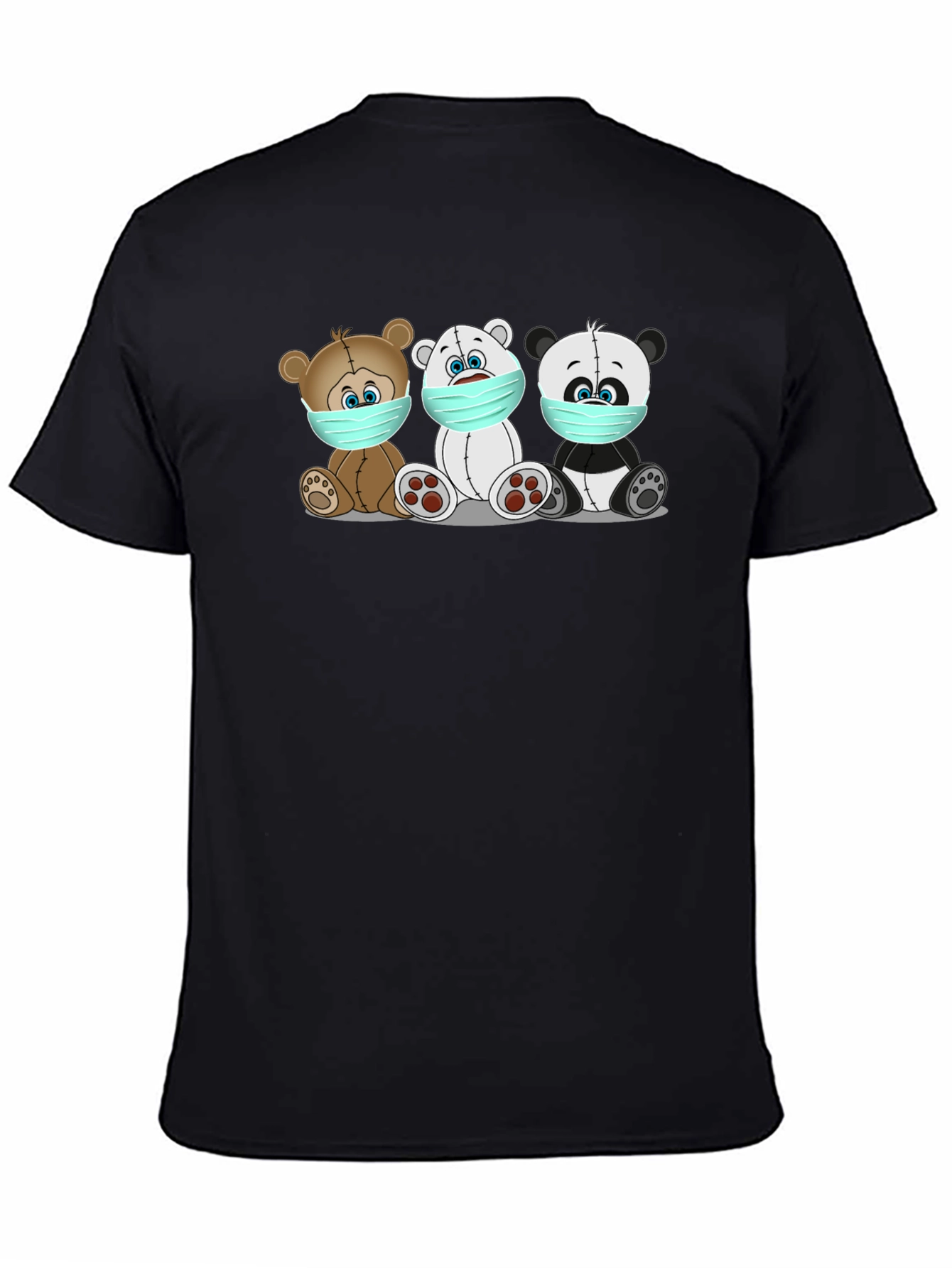 Masked Bears Graphic Tee - Black