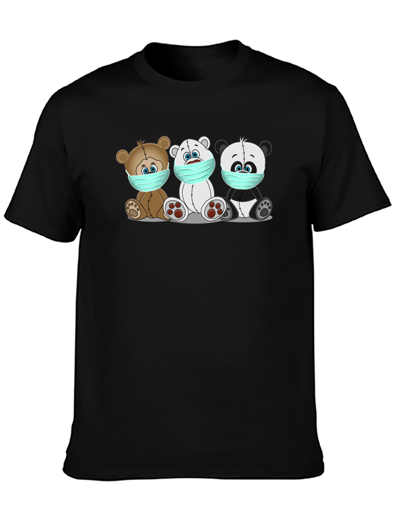 Masked Bears Graphic Tee - Black