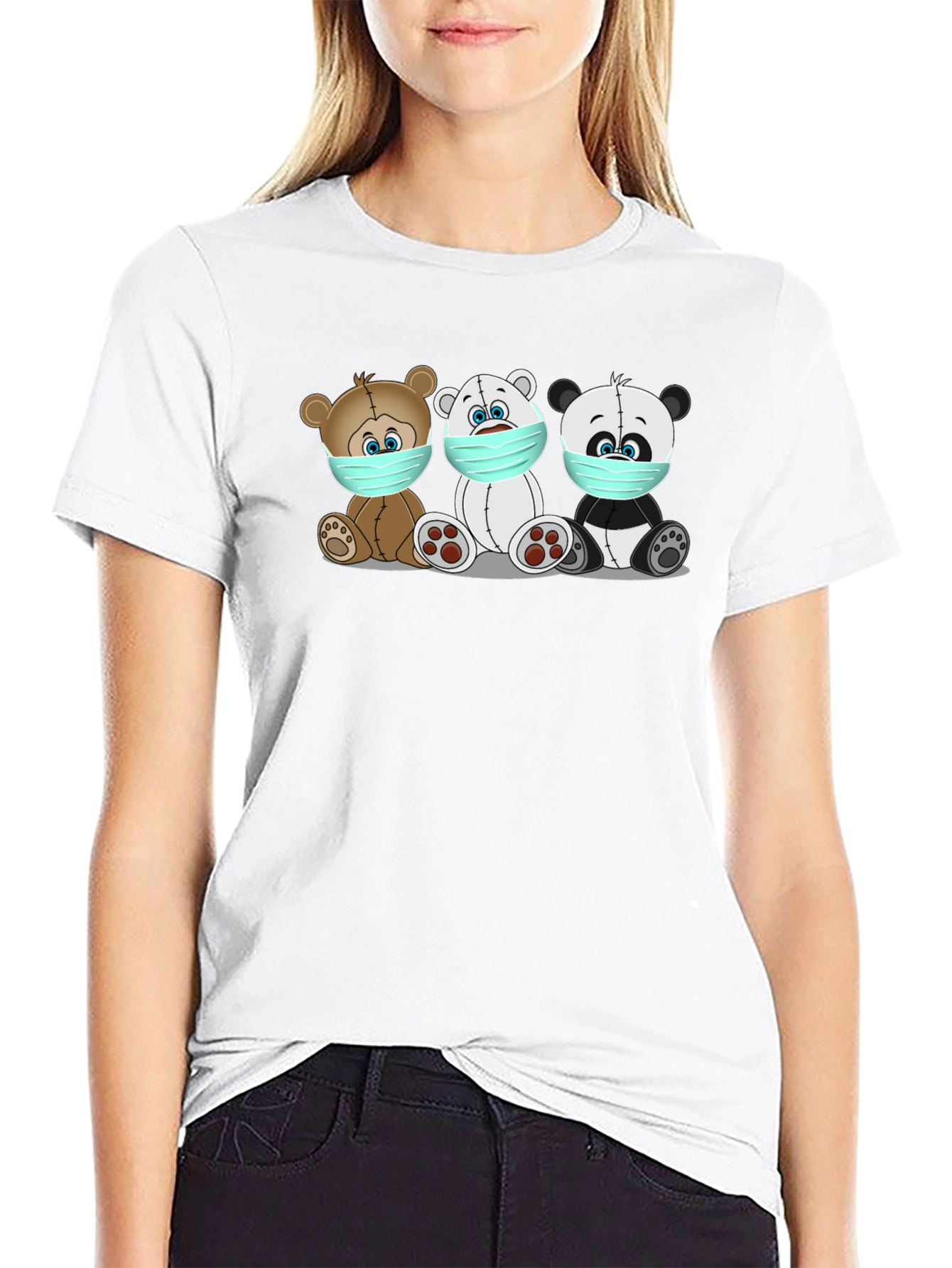 Masked Bears Graphic Tee - Black