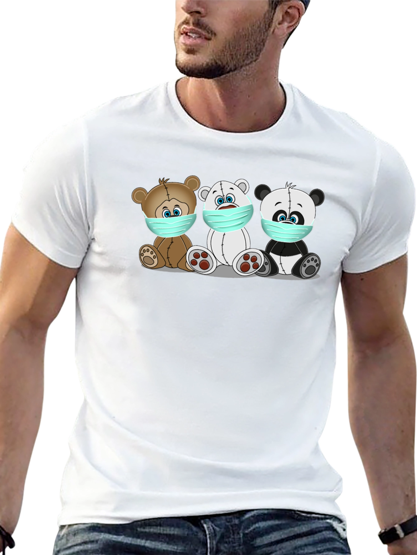 Masked Bears Graphic Tee - Black