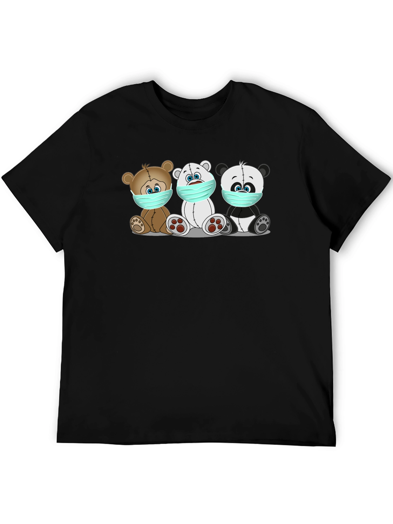 Masked Bears Graphic Tee - Black