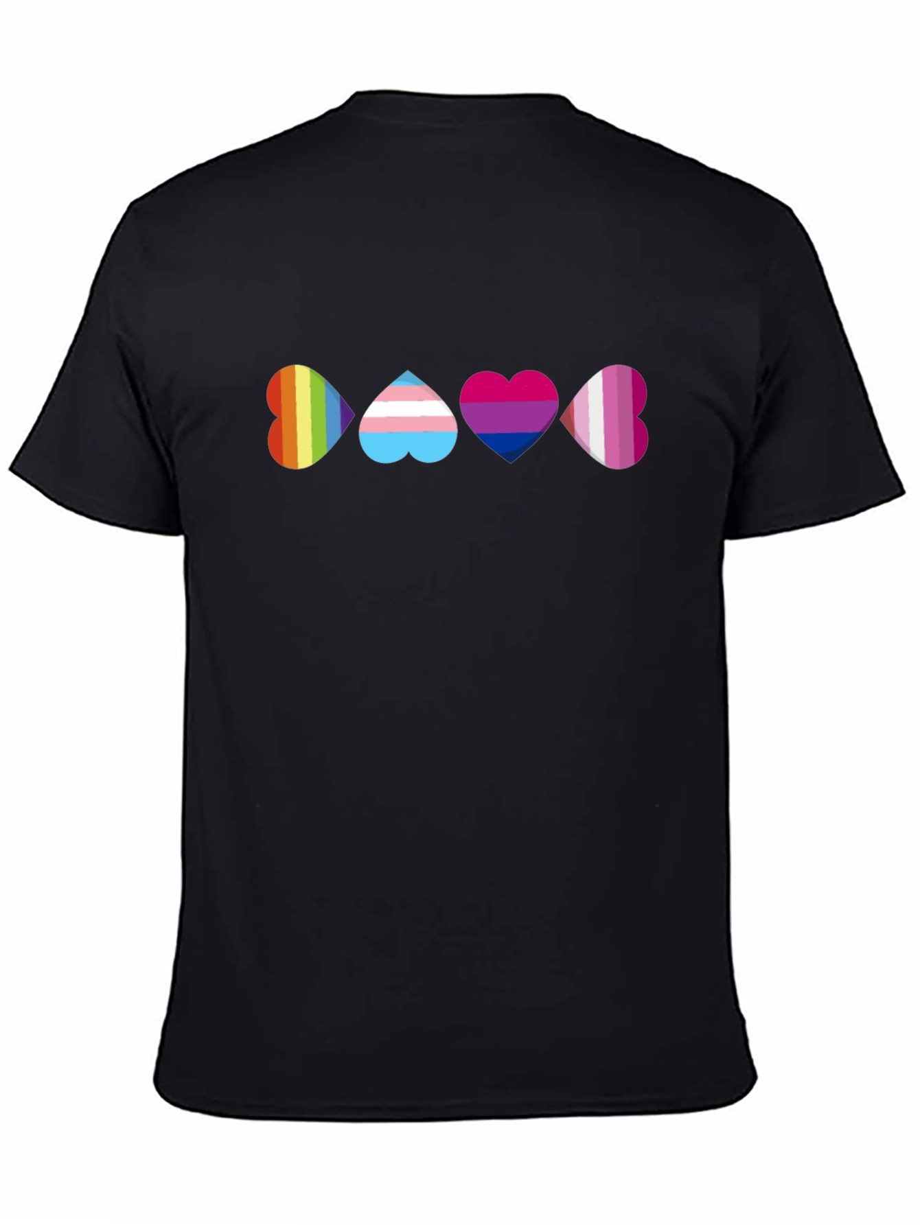Pride Heart T-Shirt - Rainbow Trans Bi Lesbian