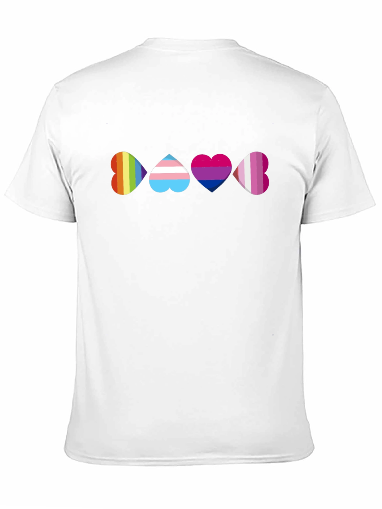 Pride Heart T-Shirt - Rainbow Trans Bi Lesbian