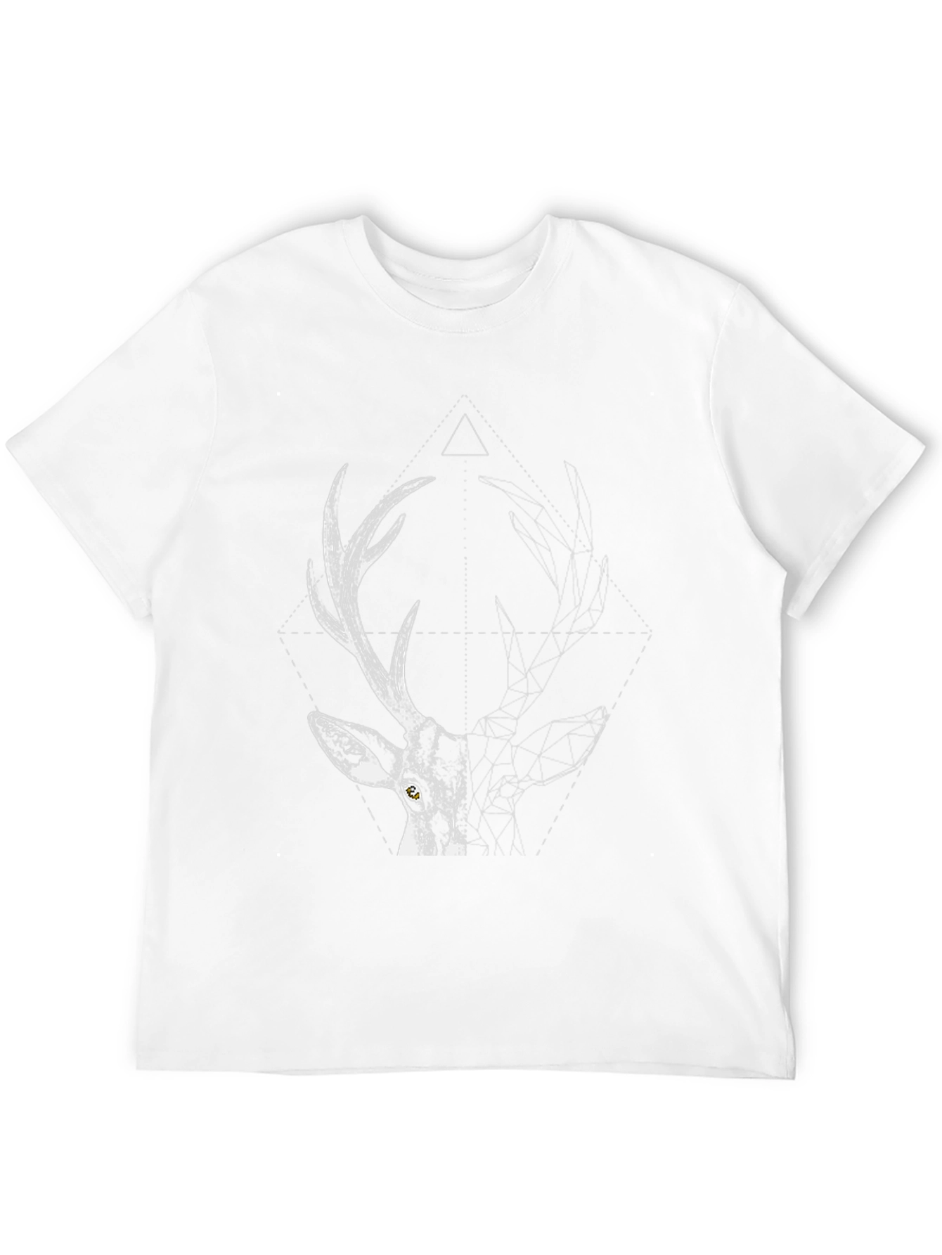 Geometric Deer Graphic T-Shirt - Black