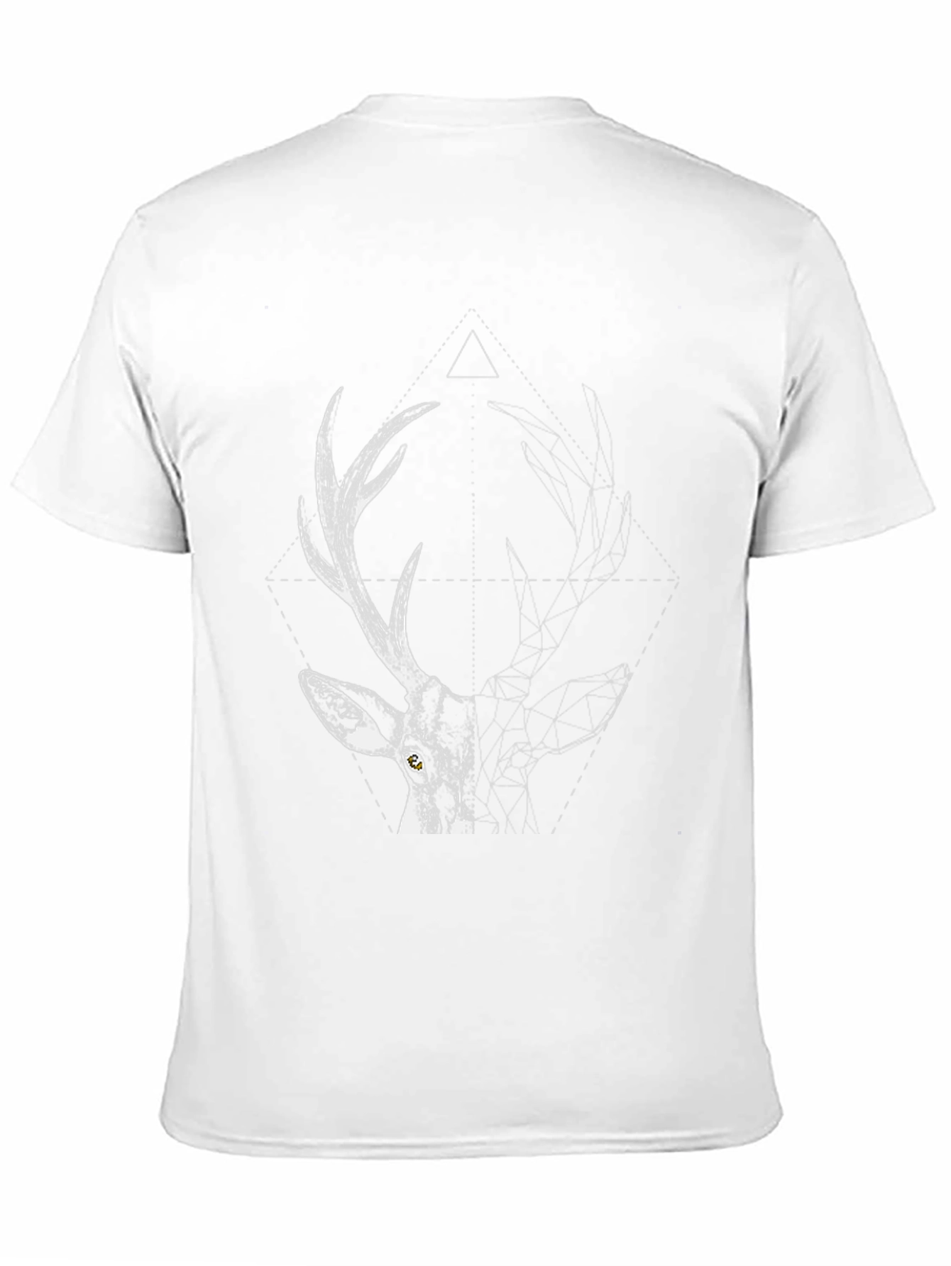 Geometric Deer Graphic T-Shirt - Black