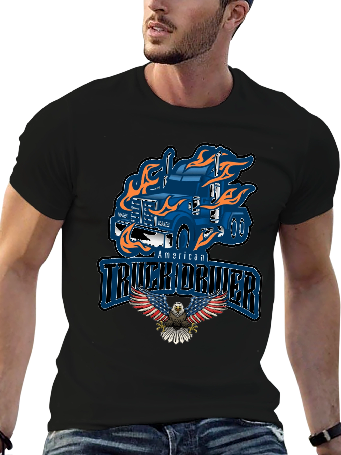 American Truck Driver Graphic T-Shirt