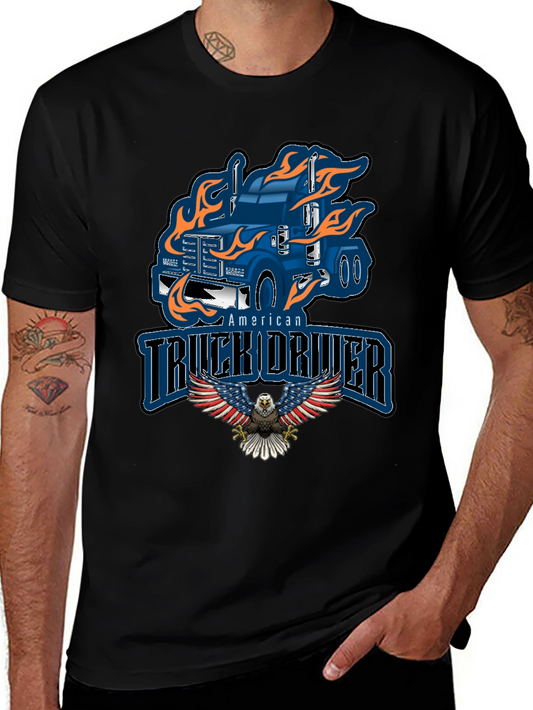 American Truck Driver Graphic T-Shirt