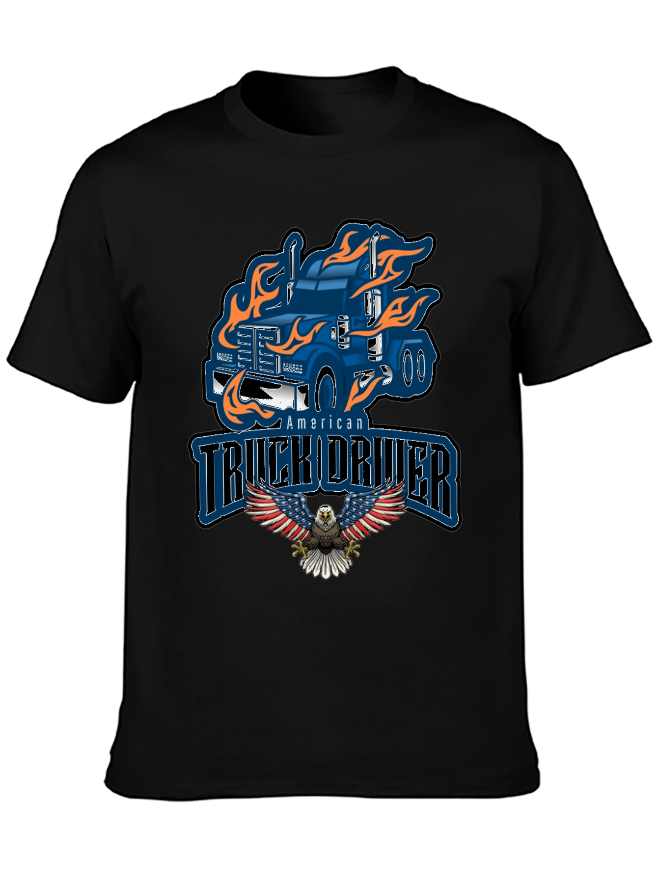 American Truck Driver Graphic T-Shirt