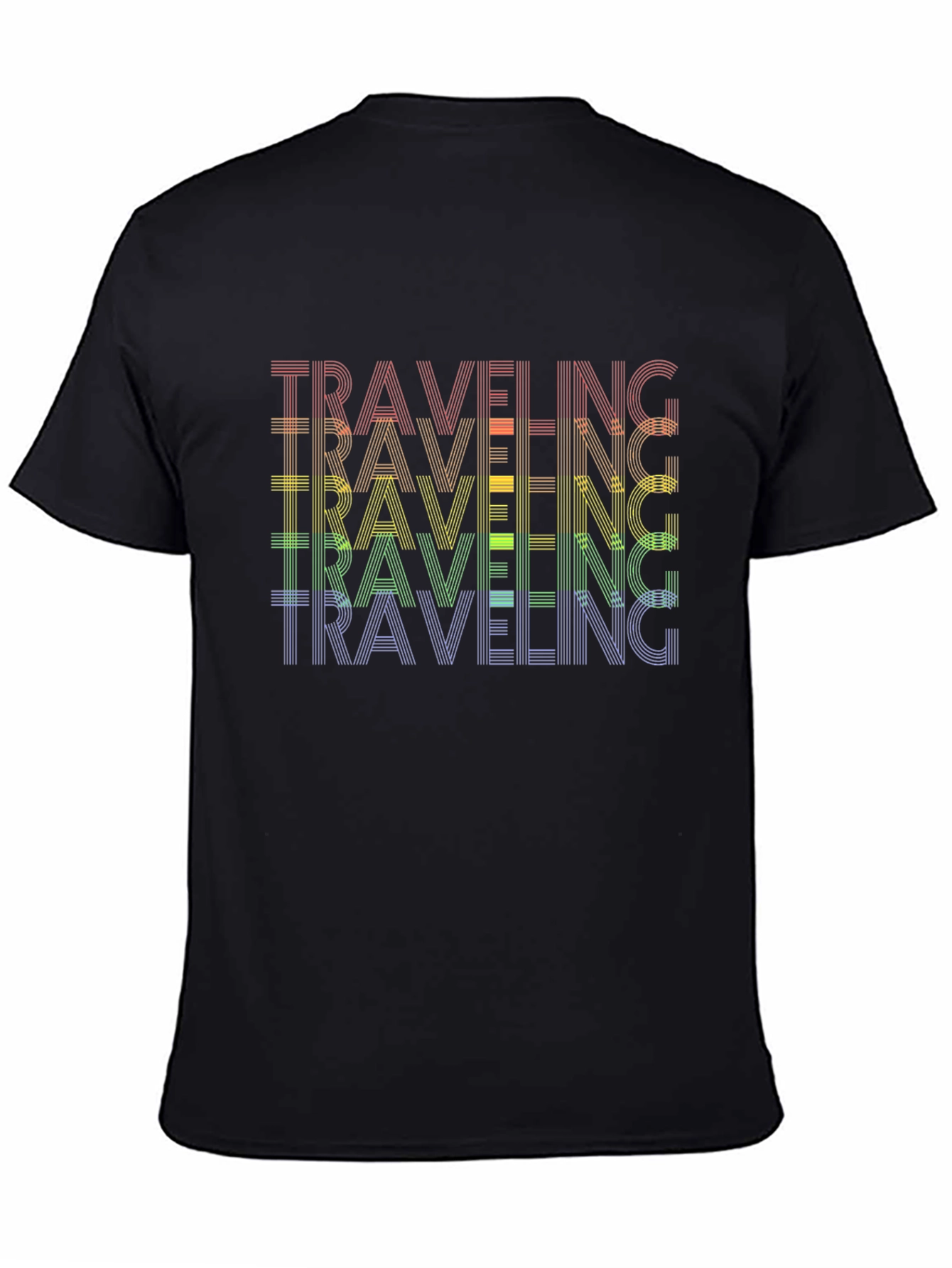 Rainbow Traveling Graphic Tee - Black
