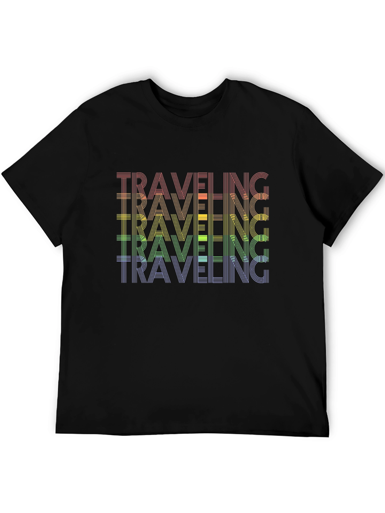 Rainbow Traveling Graphic Tee - Black